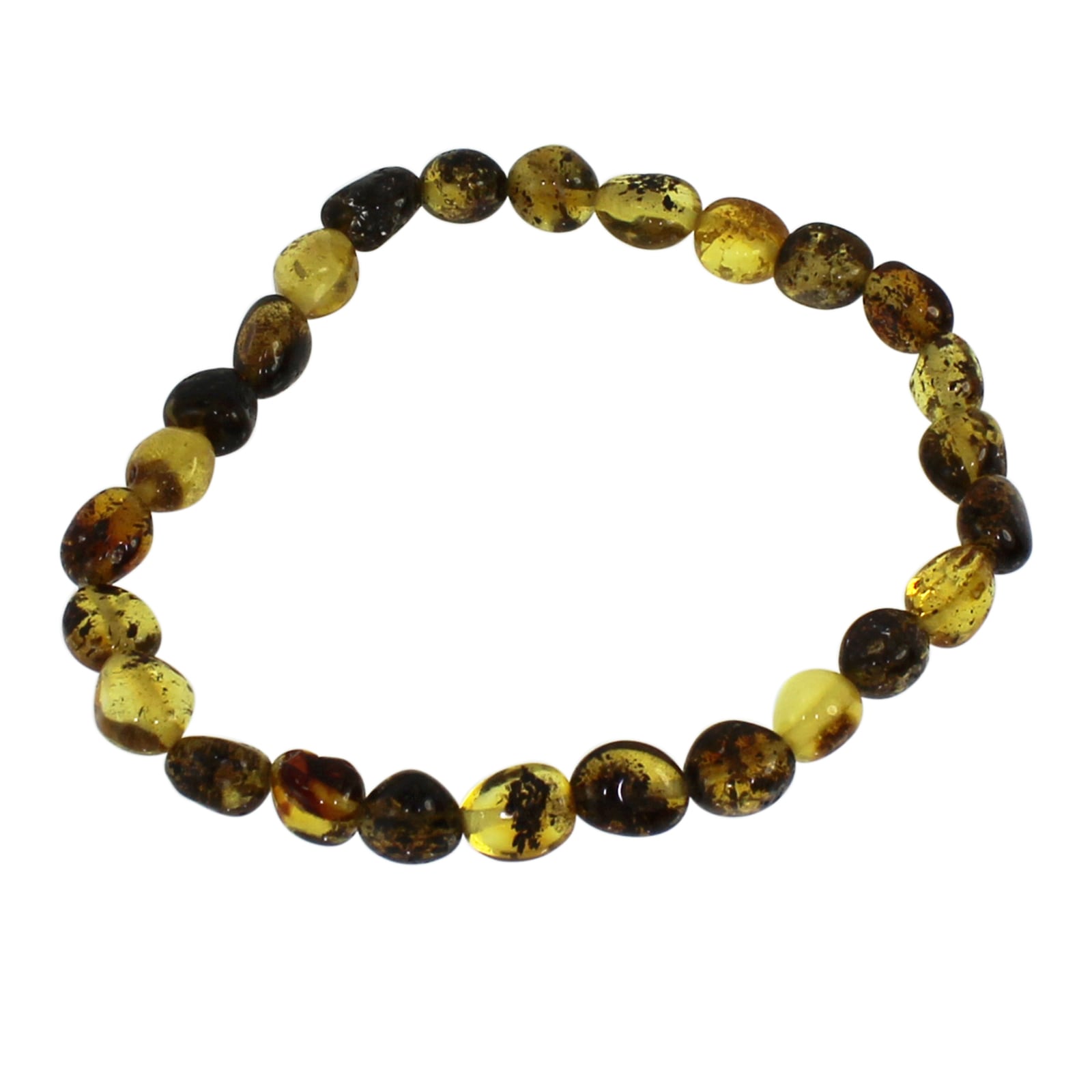 Armband OSTSEE-SCHMUCK "- Mila - Bernstein -" Gr. 19, grün (grün, bernsteinfarben), Armbänder, Damen, Bernstein, Armband