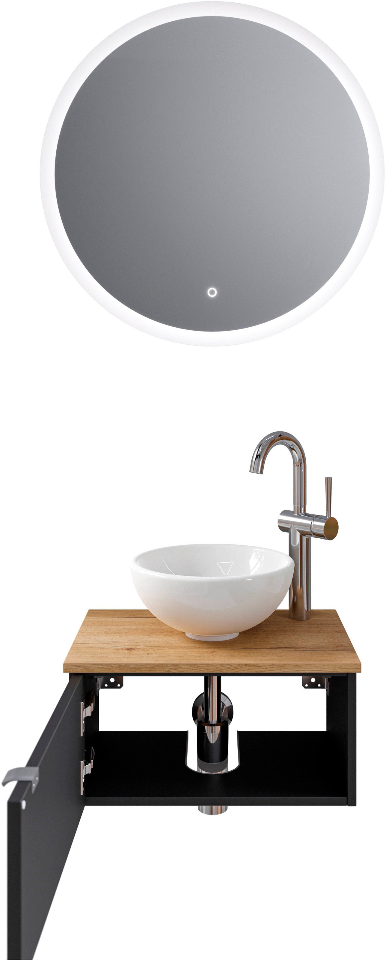 Saphir Badmöbel-Set "Serie 6915" 4 Stk. tlg. Gäste-Bad, mit LED-Spiegel und günstig online kaufen