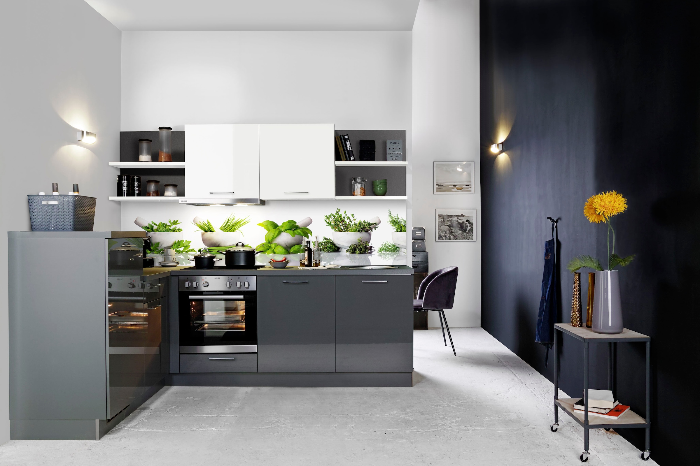 Express Küchen Winkelküche »Jena«, vormontiert, mit Soft-Close-Funktion, Stellbreite 245 x 175 cm