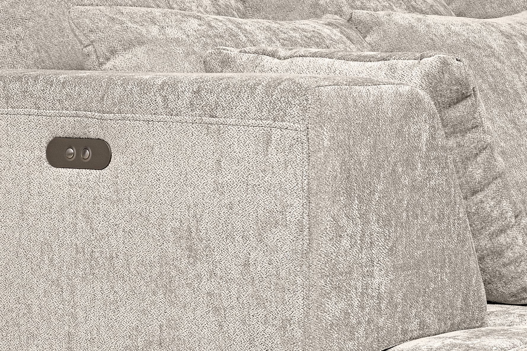WERK2 Ecksofa »Tiga elektrisch verstellbare Sitztiefe, hochwertiges Design, bequem« Struktur weich, L-Form, elektrische Sitztiefenverstellung