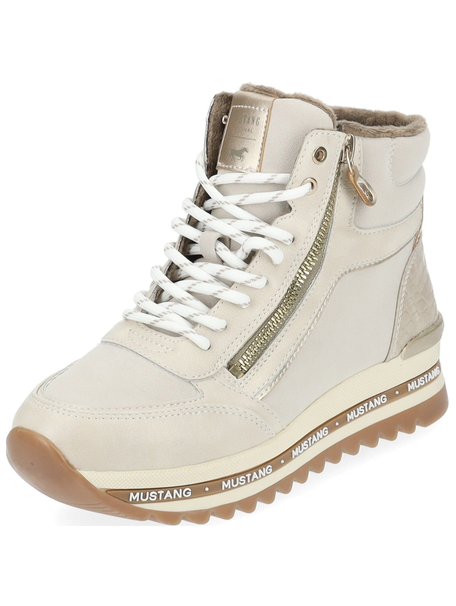 Mustang Shoes Schnürstiefelette "Mustang Shoes Stiefelette Lederimitat" günstig online kaufen
