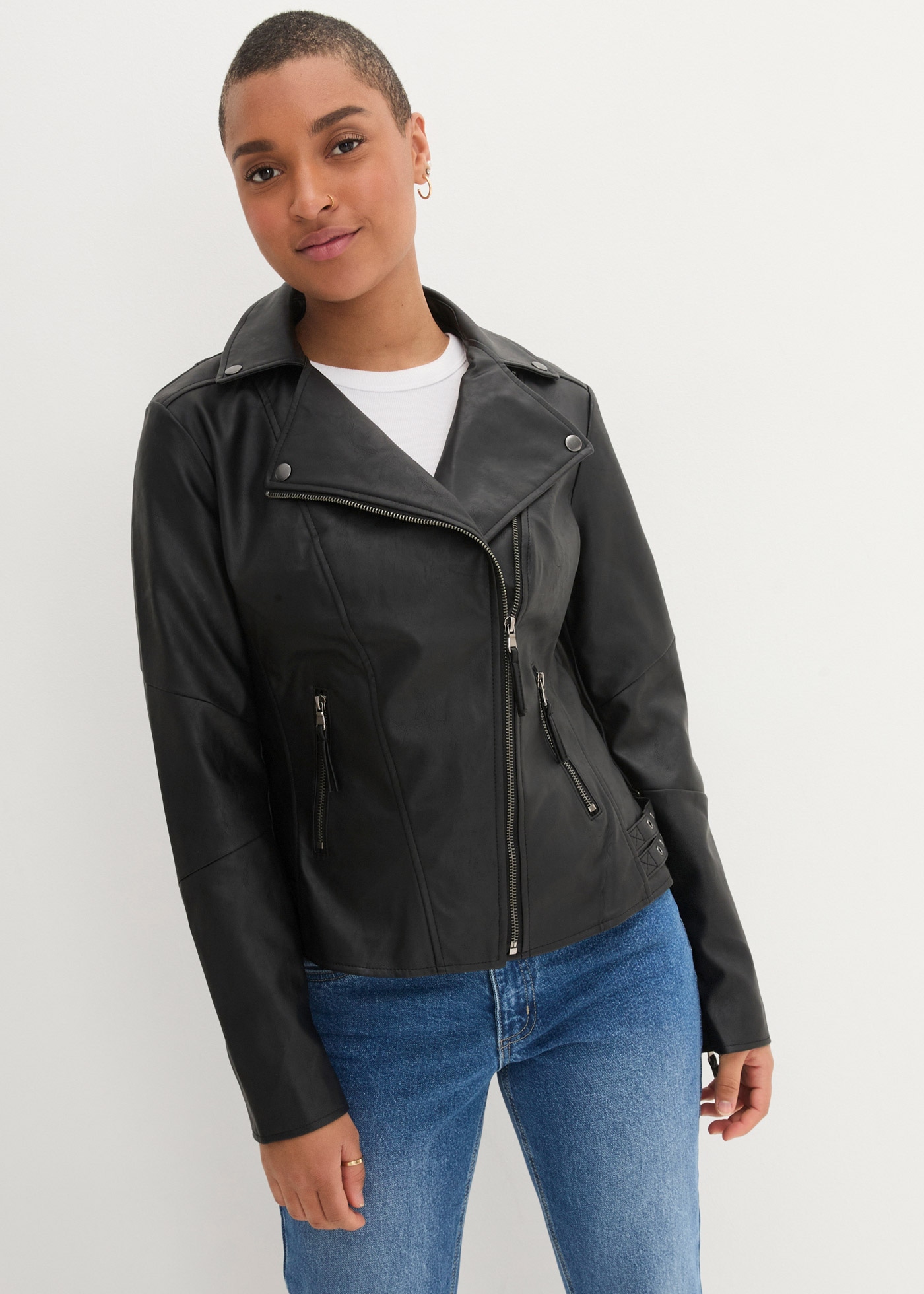 bonprix Lederimitatjacke Lederimitat-Jacke im Bikerstil günstig online kaufen