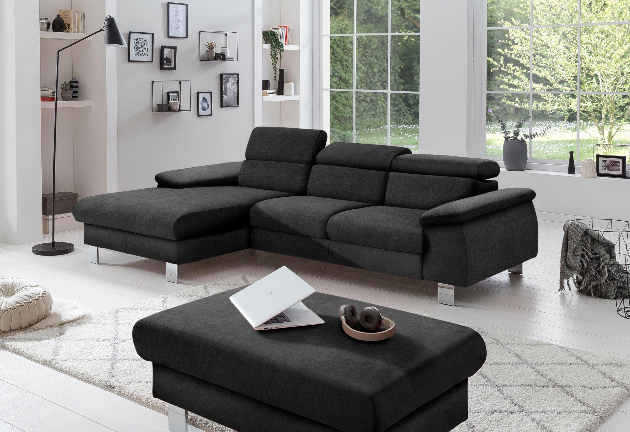 COTTA Ecksofa "Komaris L-Form, B: 244 cm" mit Kopfteilverstellung, optional günstig online kaufen