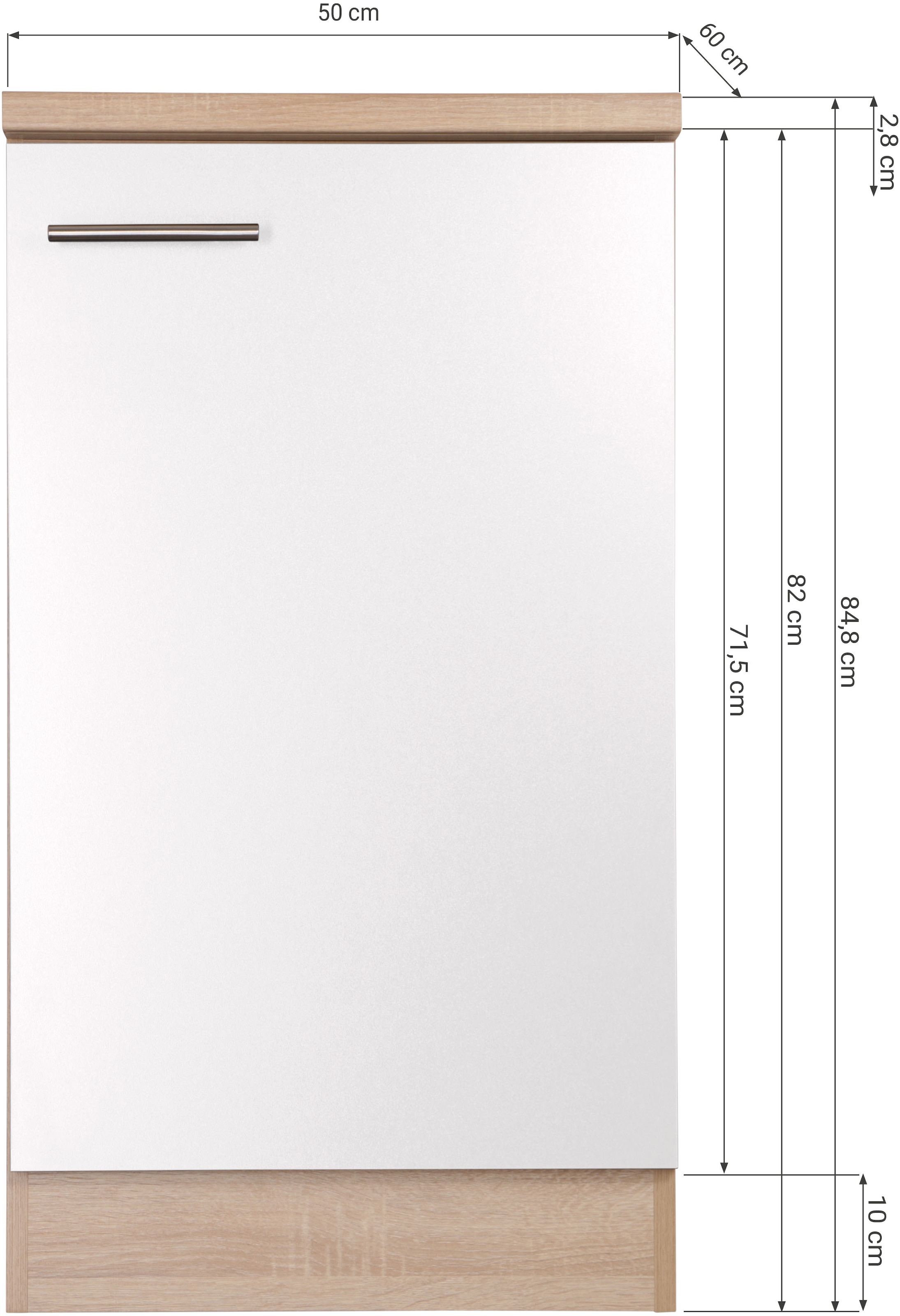 RESPEKTA Spülenschrank »Merle« Breite 50 cm, mit Soft-Close Funktion, Stangengriffe aus Metall