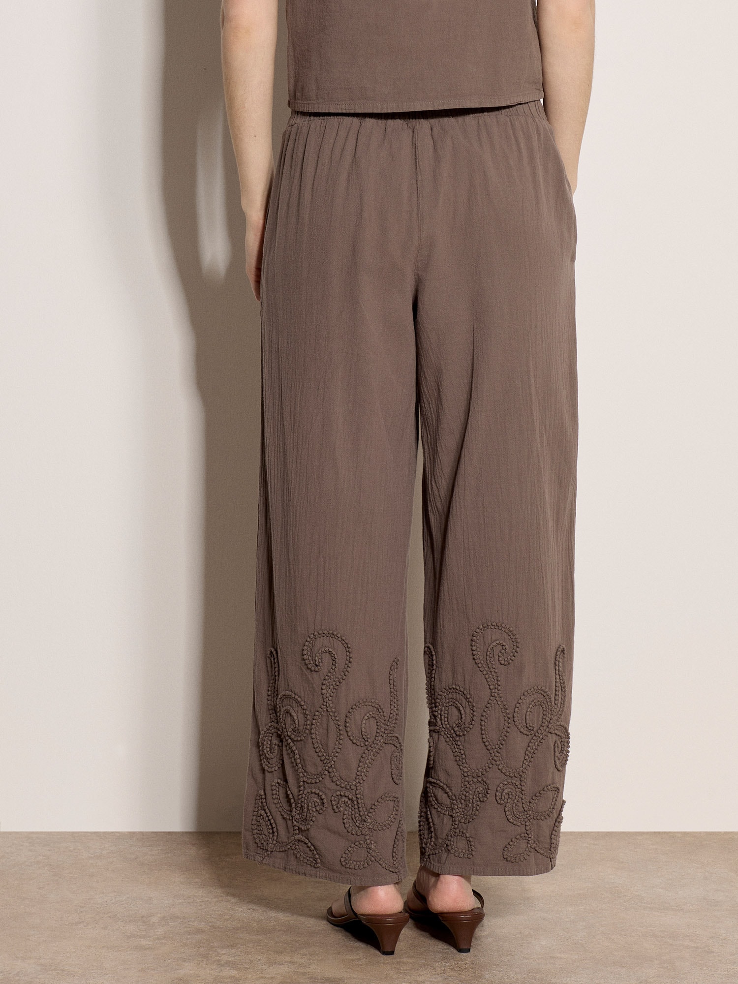 Apricot Palazzohose »Bestickte Baumwollhose«  mit weitem Bein