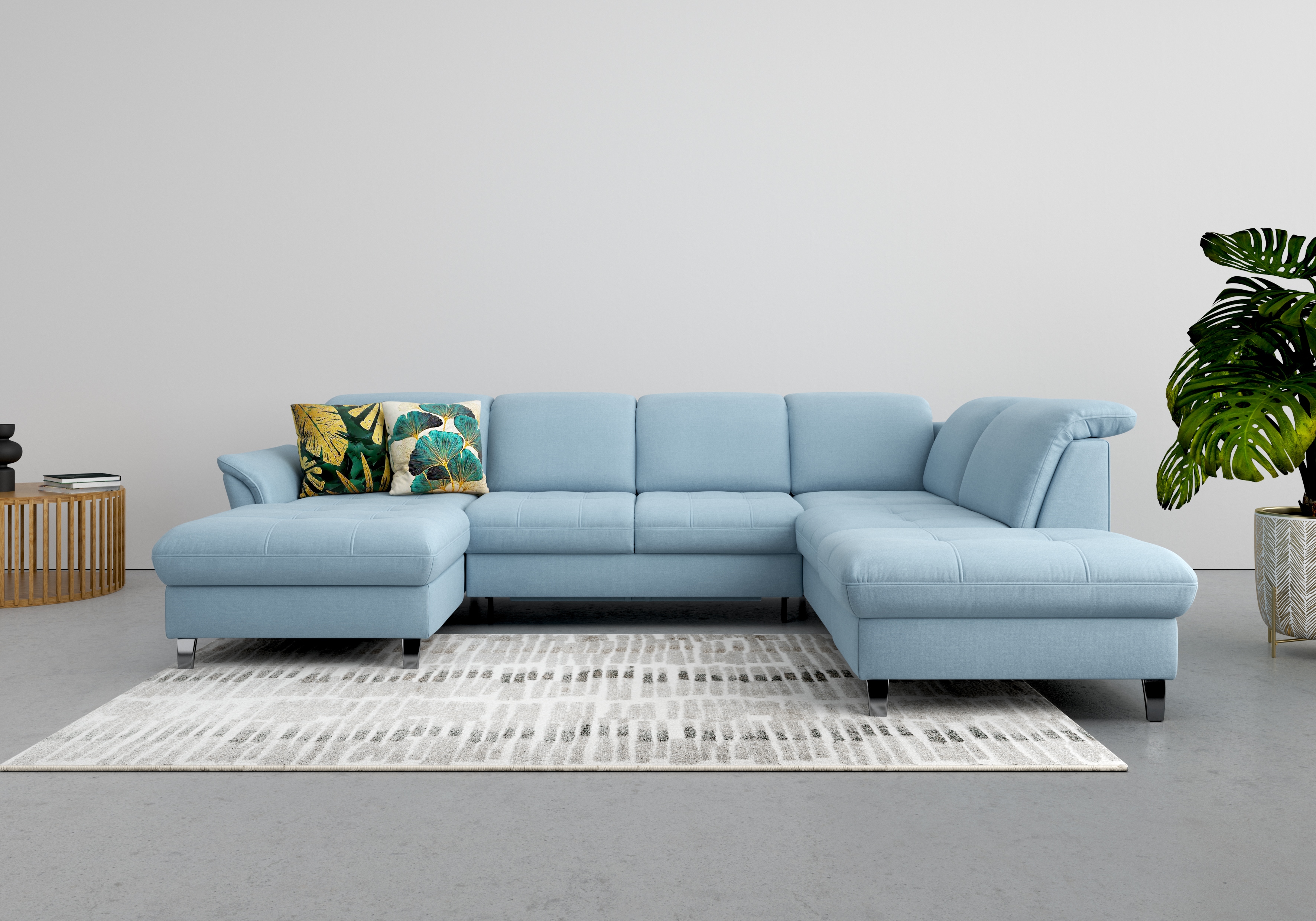 sit&more Wohnlandschaft "Maggiore U-Form" wahlweise mit Kopfteilverstellung, Schlaffunktion und Stauraum