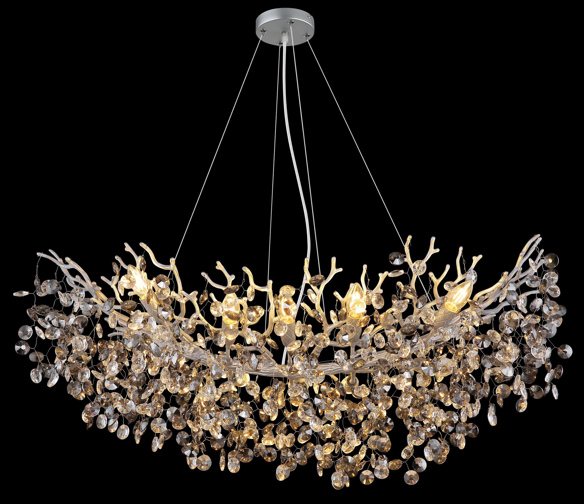 GLOBO LIGHTING Hängeleuchte »QUEENA« E14 1 Stk. Luster, Glaskristalle, höhenkürzbar, E14