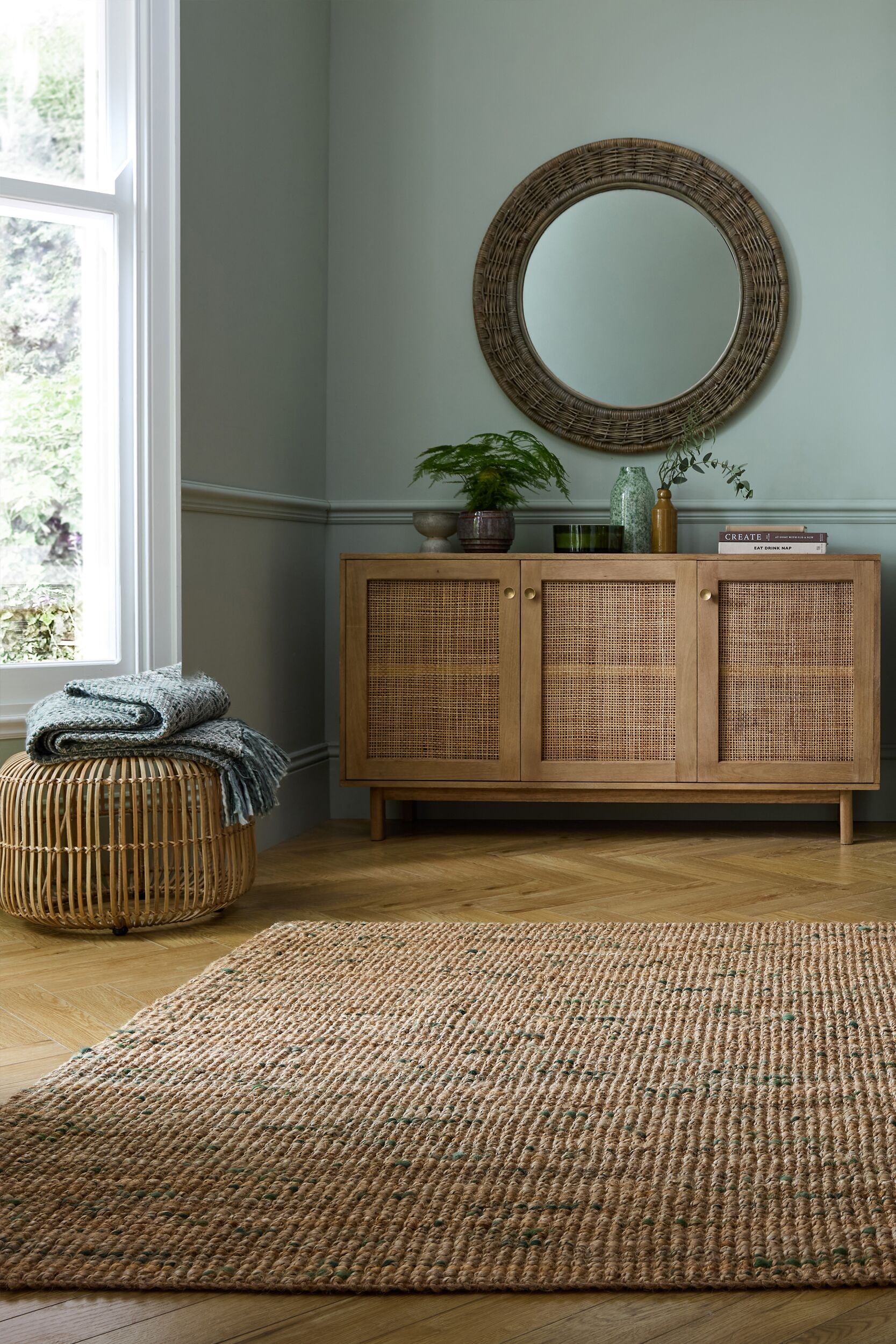 FLAIR RUGS Teppich »Jute Boucle«, rechteckig, 7 mm Höhe, aus 100% Jute, mit Fransen, aus Naturfasern