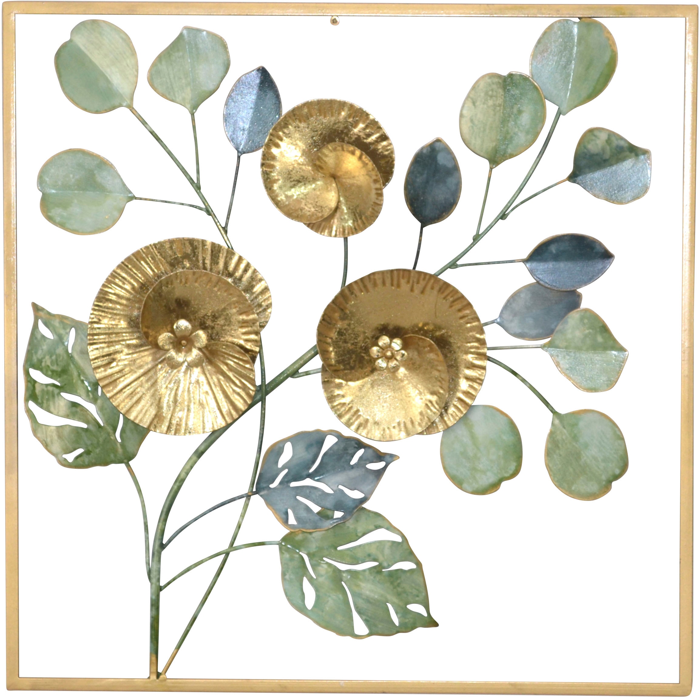 HOFMANN LIVING AND MORE Wanddekoobjekt "Wanddekoration" Florales Metallbild günstig online kaufen