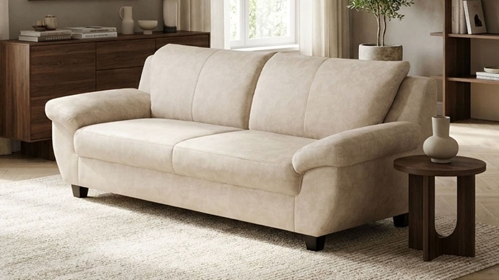 OTTO home 3-Sitzer "Sillkeborg 207 cm, formschönes Sofa mit dunklen Füßen" aus haustierfreundlichem Pet Friendly Bezug