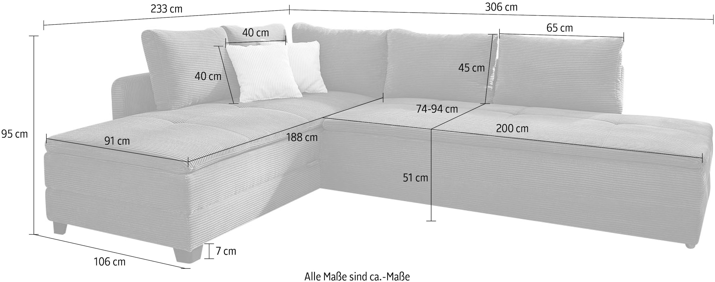 Jockenhöfer Gruppe Ecksofa »Madrid L-Form, drehbares Dauerschlafsofa, Federkern«, integrierter Kaltschaum-Topper, Regalelement, links/rechts montierbar