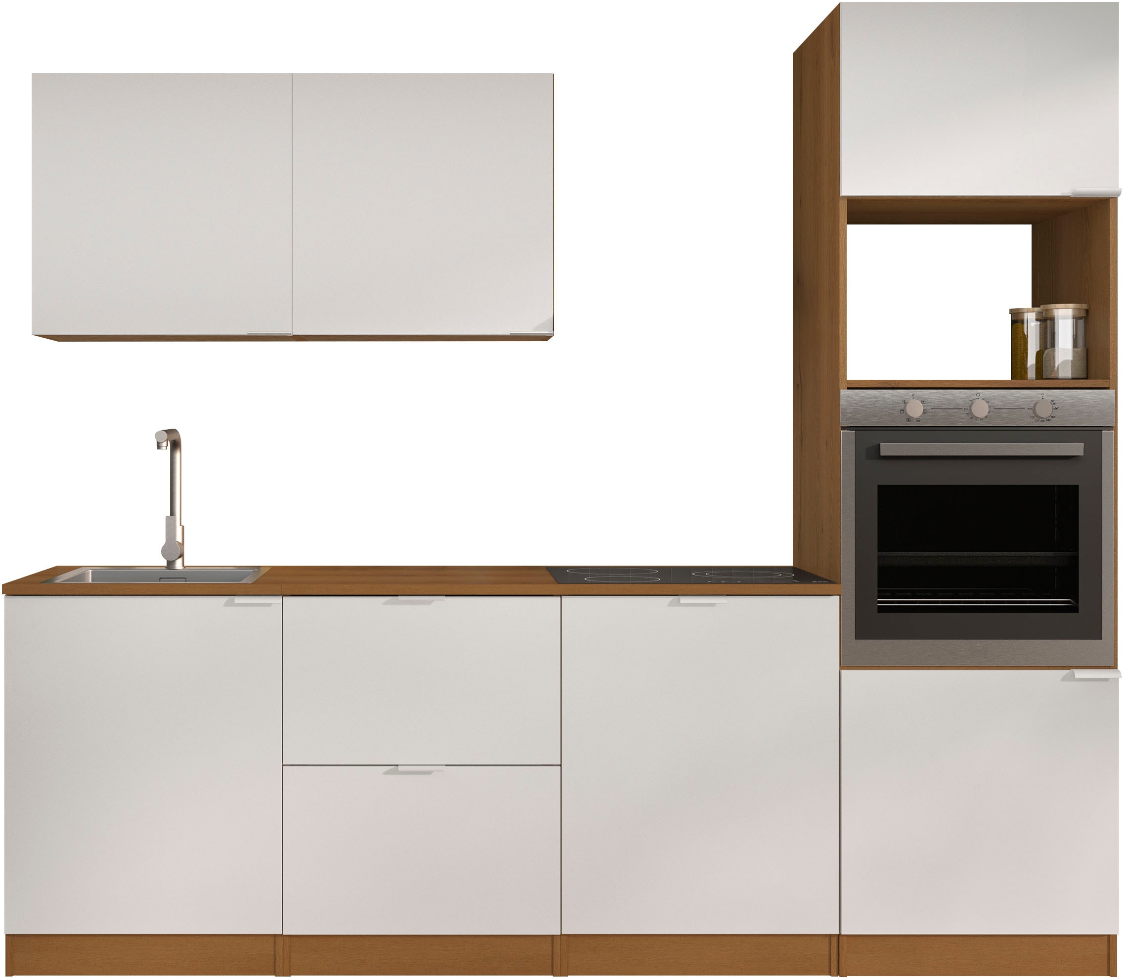 Gami Küchenzeile "240 cm EDEN ohne E-Geräte" mit melaminbeschichteter Oberf günstig online kaufen