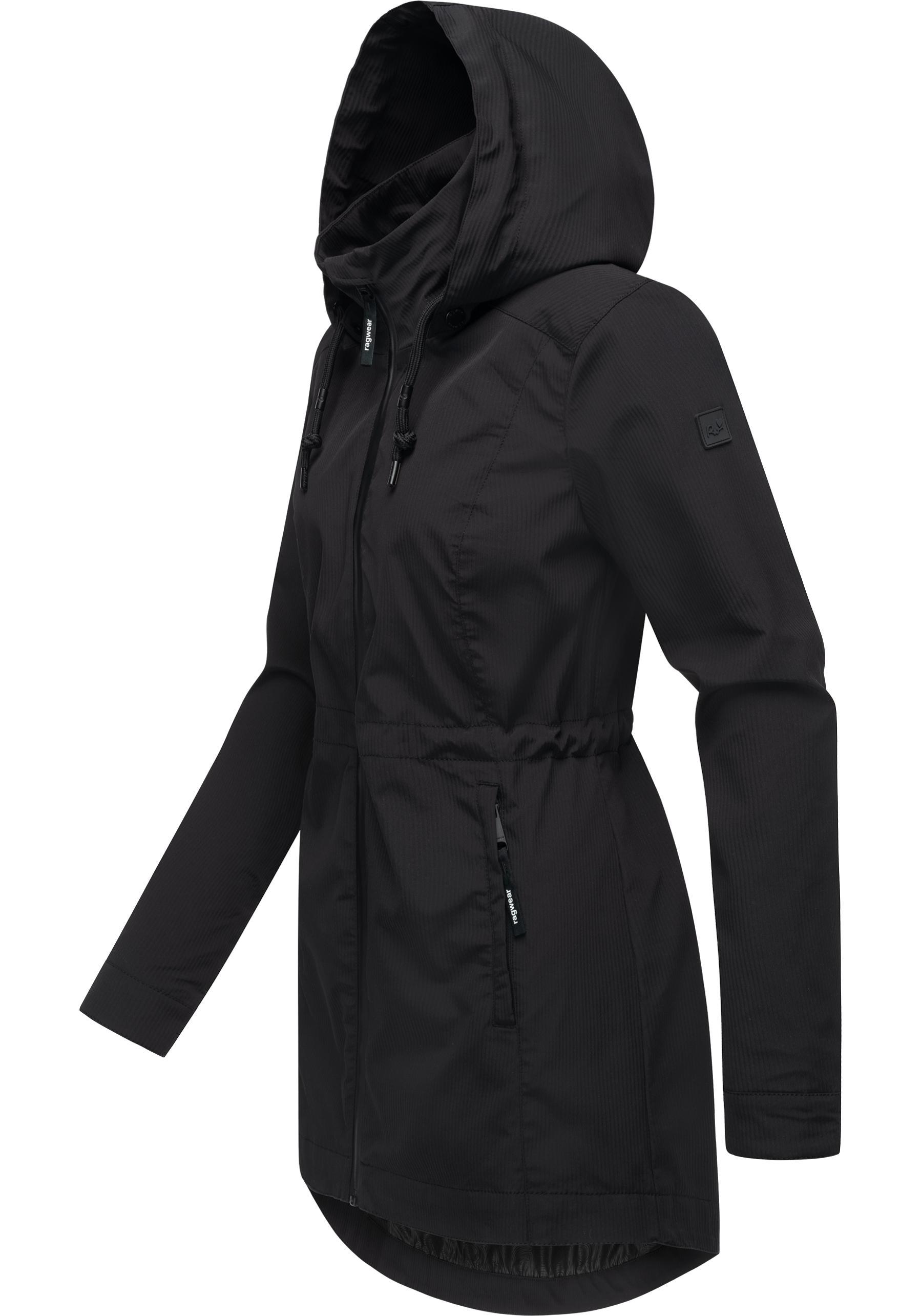 Ragwear Kurzmantel »Dakkota B«, Übergangsjacke wasserdicht mit feiner Rillenstruktur
