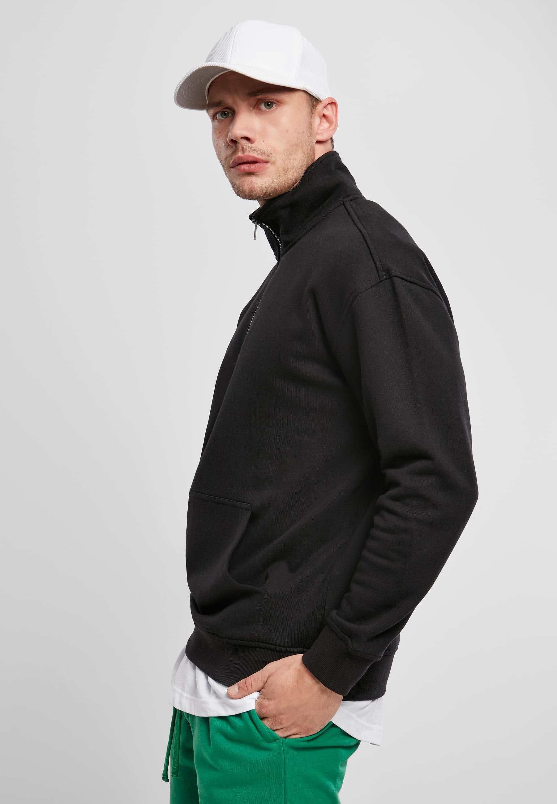 URBAN CLASSICS Rundhalspullover »Urban Classics Herren Organic Basic Troyer« 1 Stk. tlg.