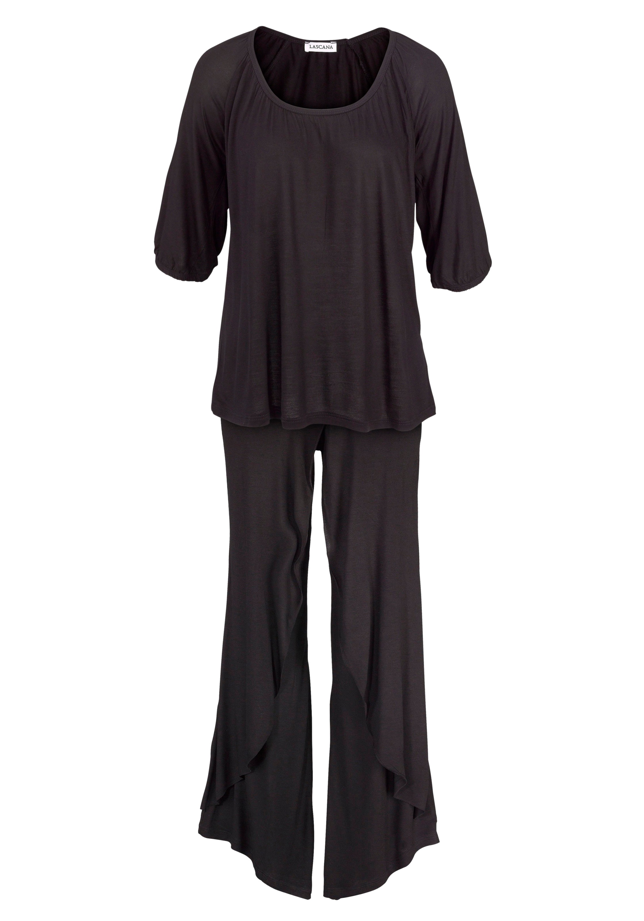 LASCANA Pyjama 2 Stk. tlg., Hose in edler Layeroptik günstig online kaufen