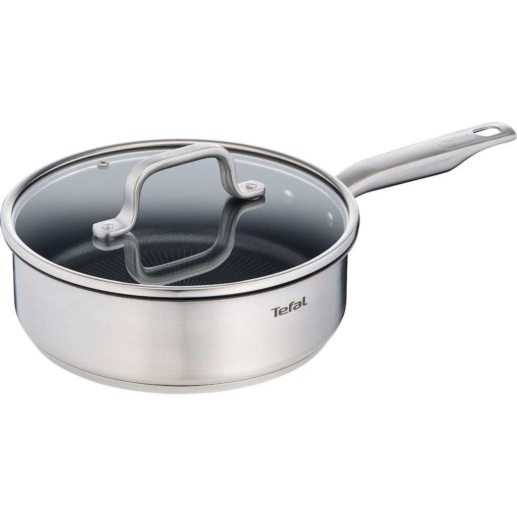 Tefal Schmorpfanne »Virtuoso, Induktion, Ø 24 cm«, Edelstahl, mit Deckel, Premium-Edelstahl, Titanium Non-Stick Antihaftversiegelung