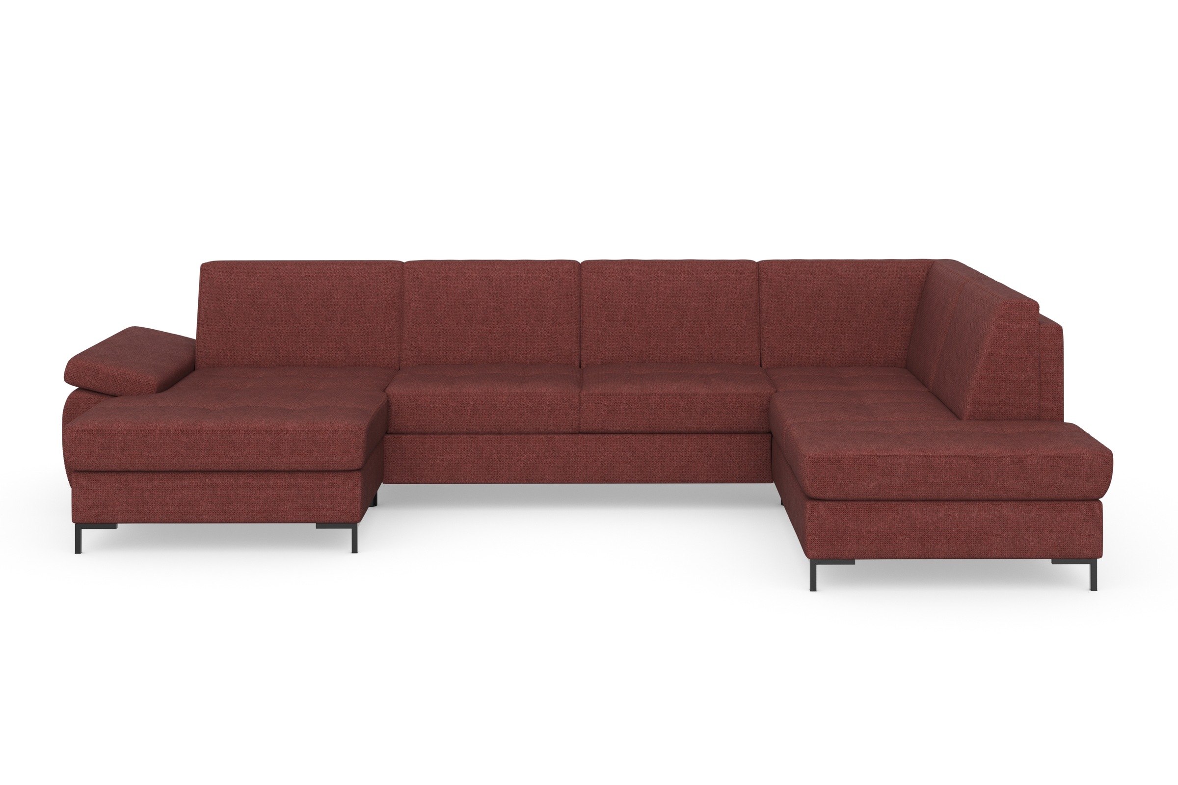 DOMO collection Wohnlandschaft »Capelo, komfortabel, klare Linien zeichnen dieses Design aus, U-Form«, mit Armteilverstellung, wahlweise mit Bettfunktion, Federkern