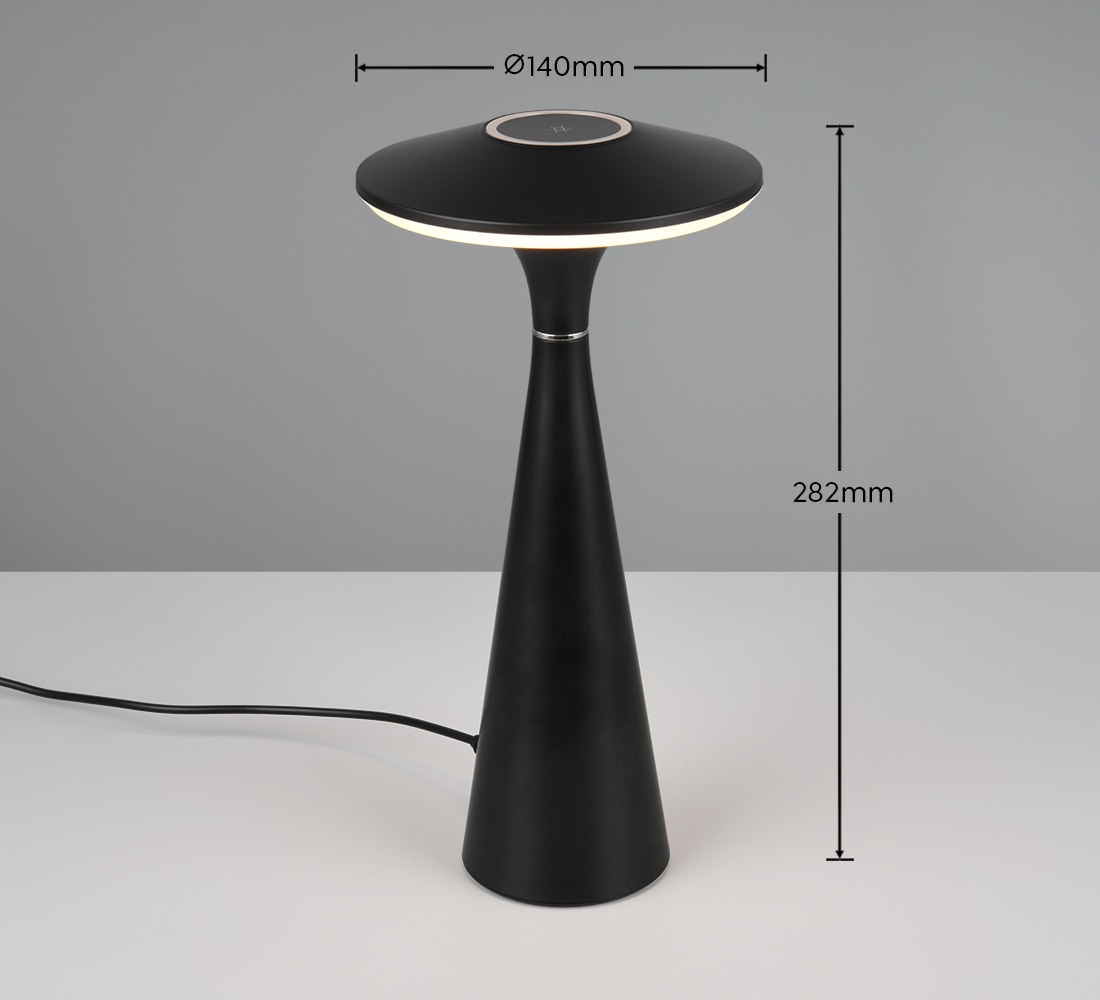 REALITY Leuchten LED Tischleuchte »TORREZ« LED-Board 1 Stk. warmweiß - kaltweiß in-Outdoor Akku Tischlampe mit USB-C, dimmbar, Lichtfarbe einstellbar