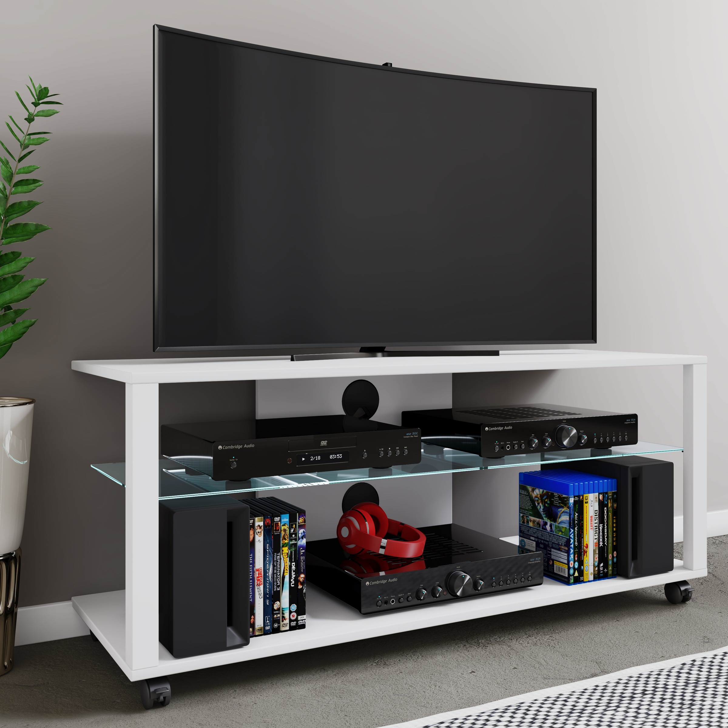 VCM Wohnzimmertisch »TV Lowboard Fernsehschrank Konsole Folas XL Rollen«