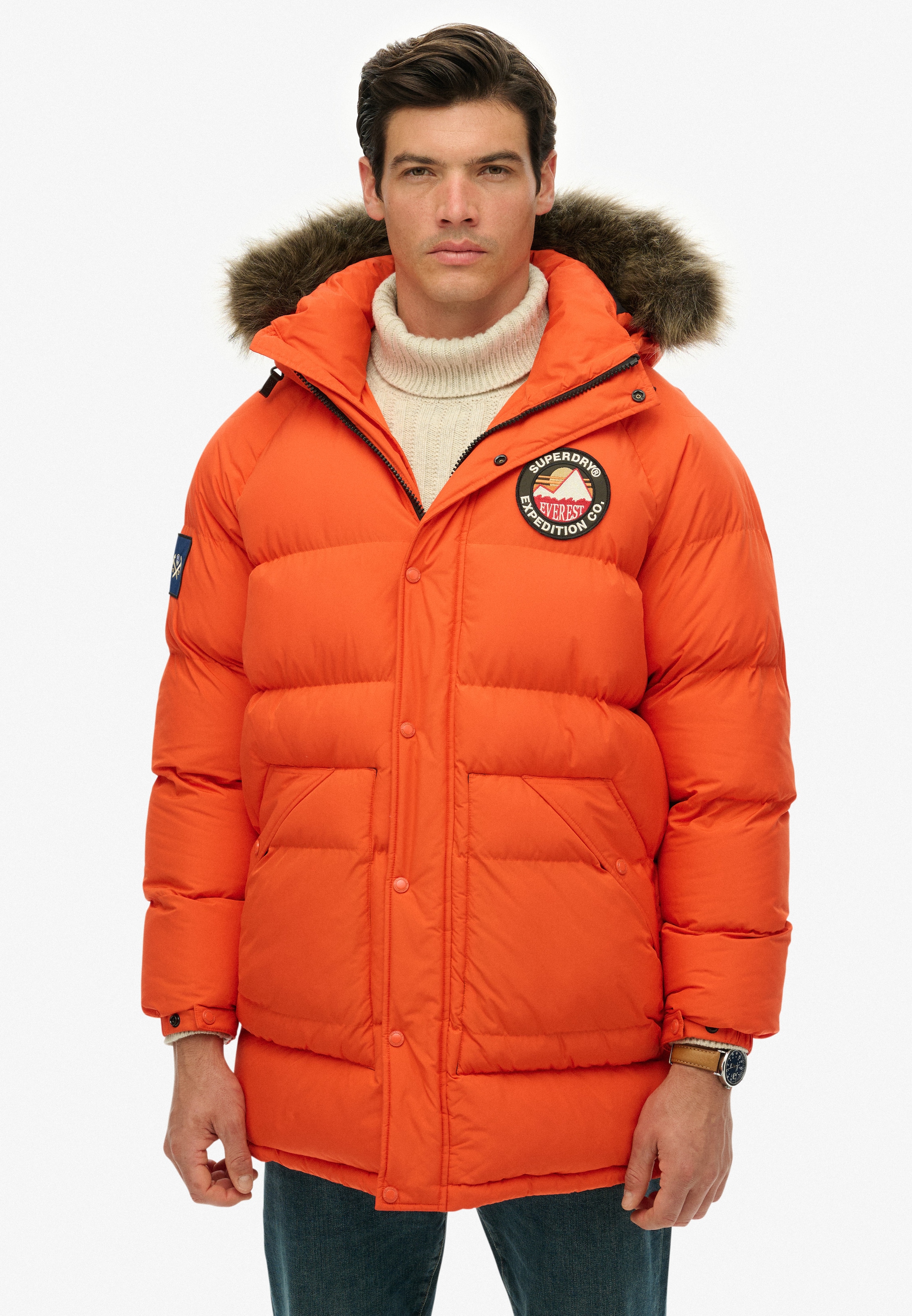 Superdry Steppjacke "EVEREST LONGLINE BAFFLED PARKA" mit Kapuze günstig online kaufen