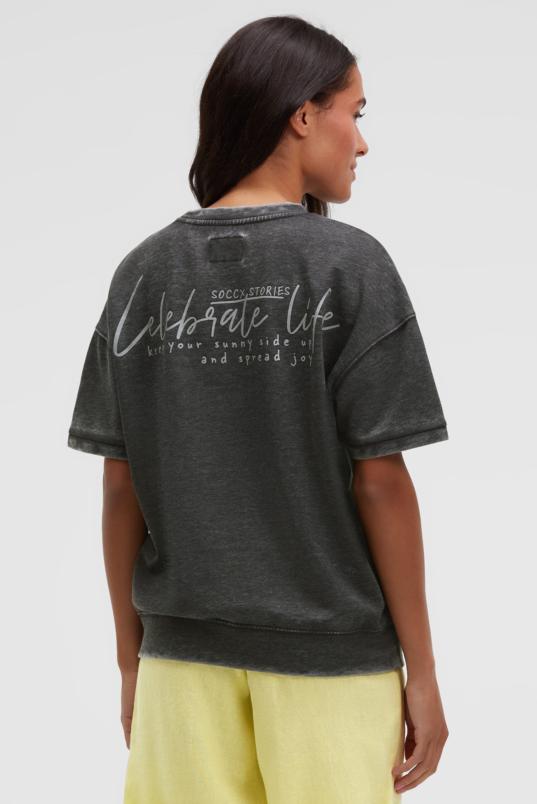 SOCCX Sweater , mit Ausbrenner-Effekten
