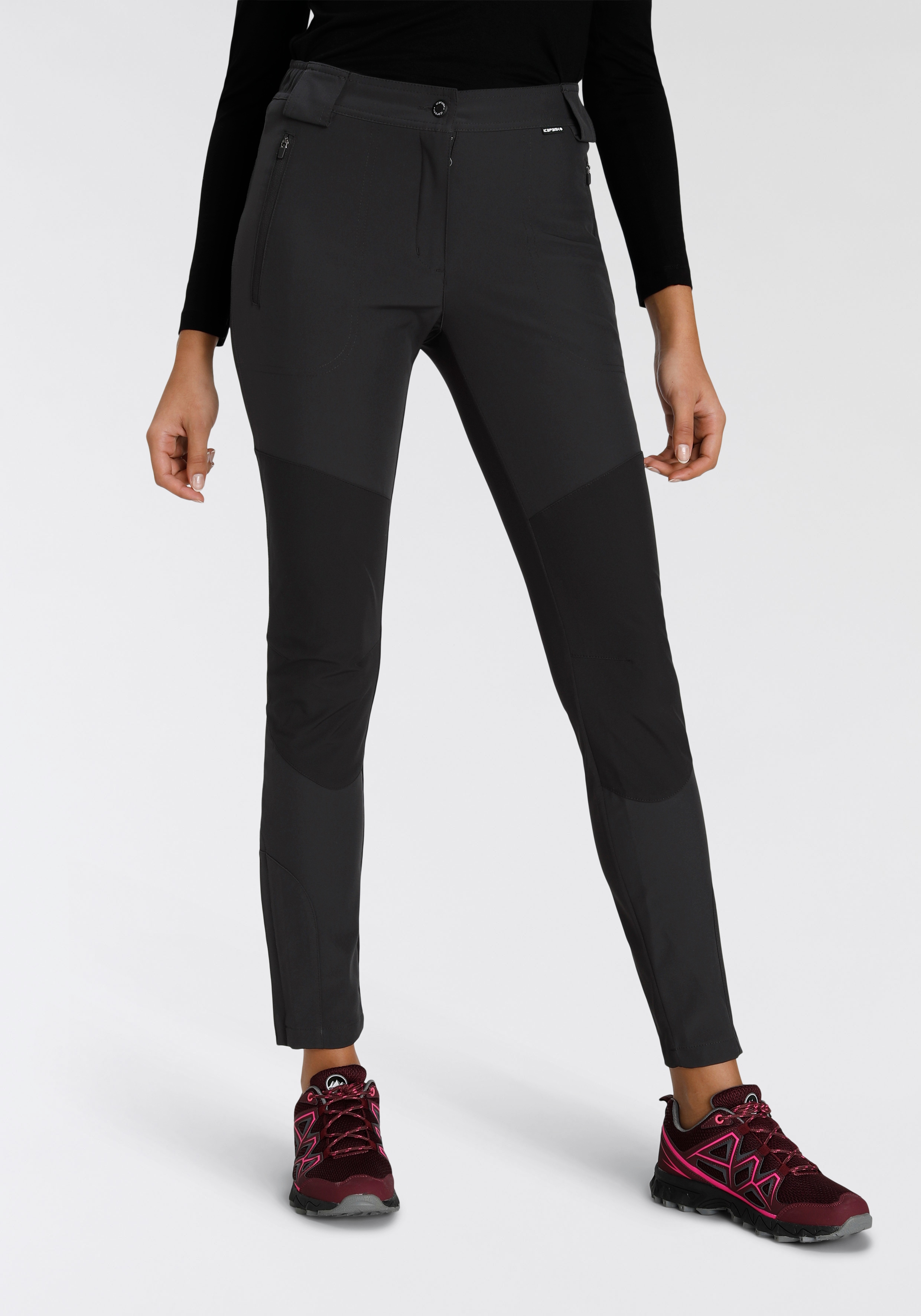 Icepeak Softshellhose "DORAL" mit Reißverschlusstaschen, aus elastischem Softshell-Material