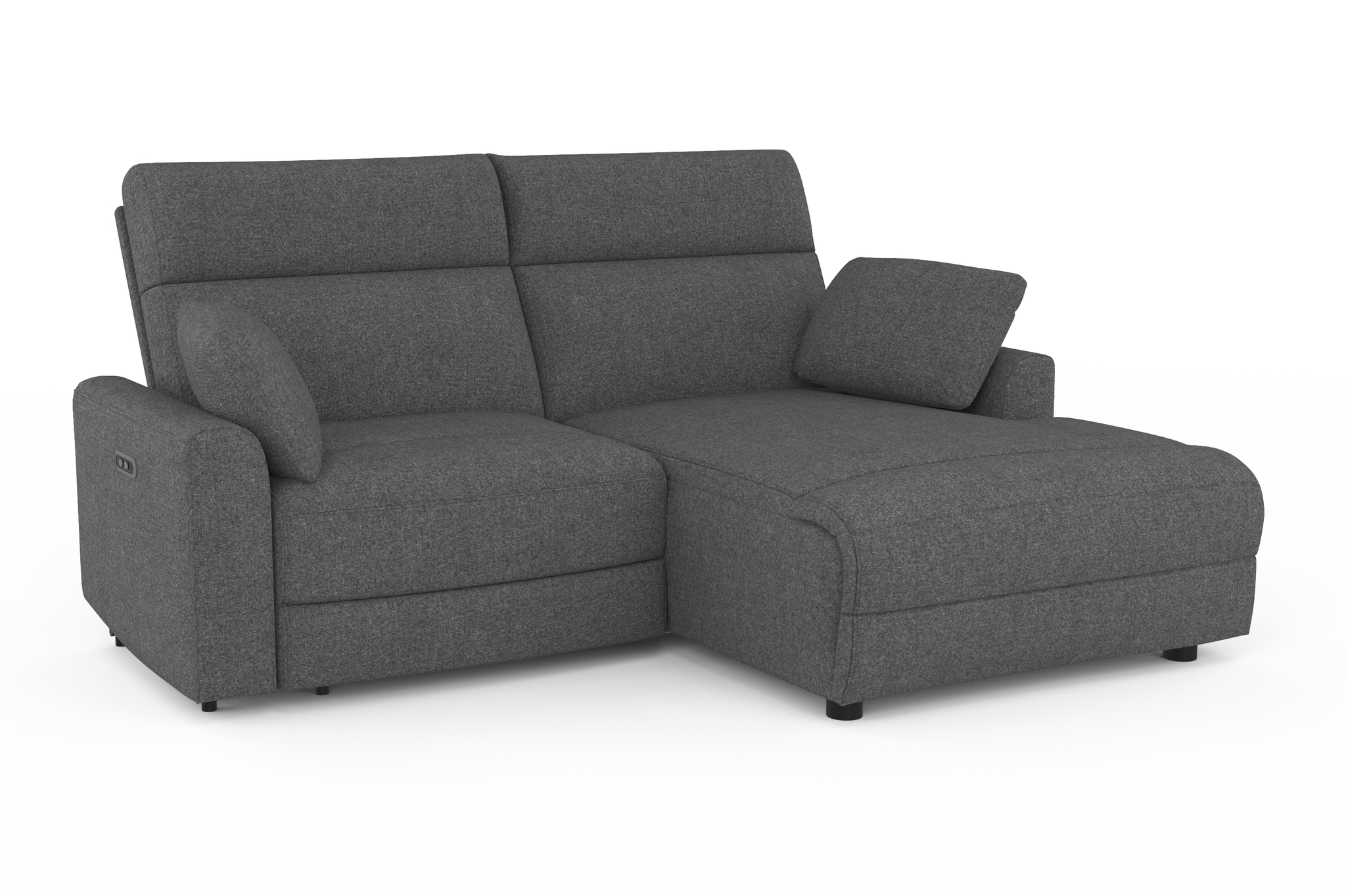 INOSIGN Ecksofa »JENNA, L-Form, 209cm, manuelle u. elektrische Funktion, mit USB A/C,«, Liegefunktion 105°-150°, Federkern, Struktur fein
