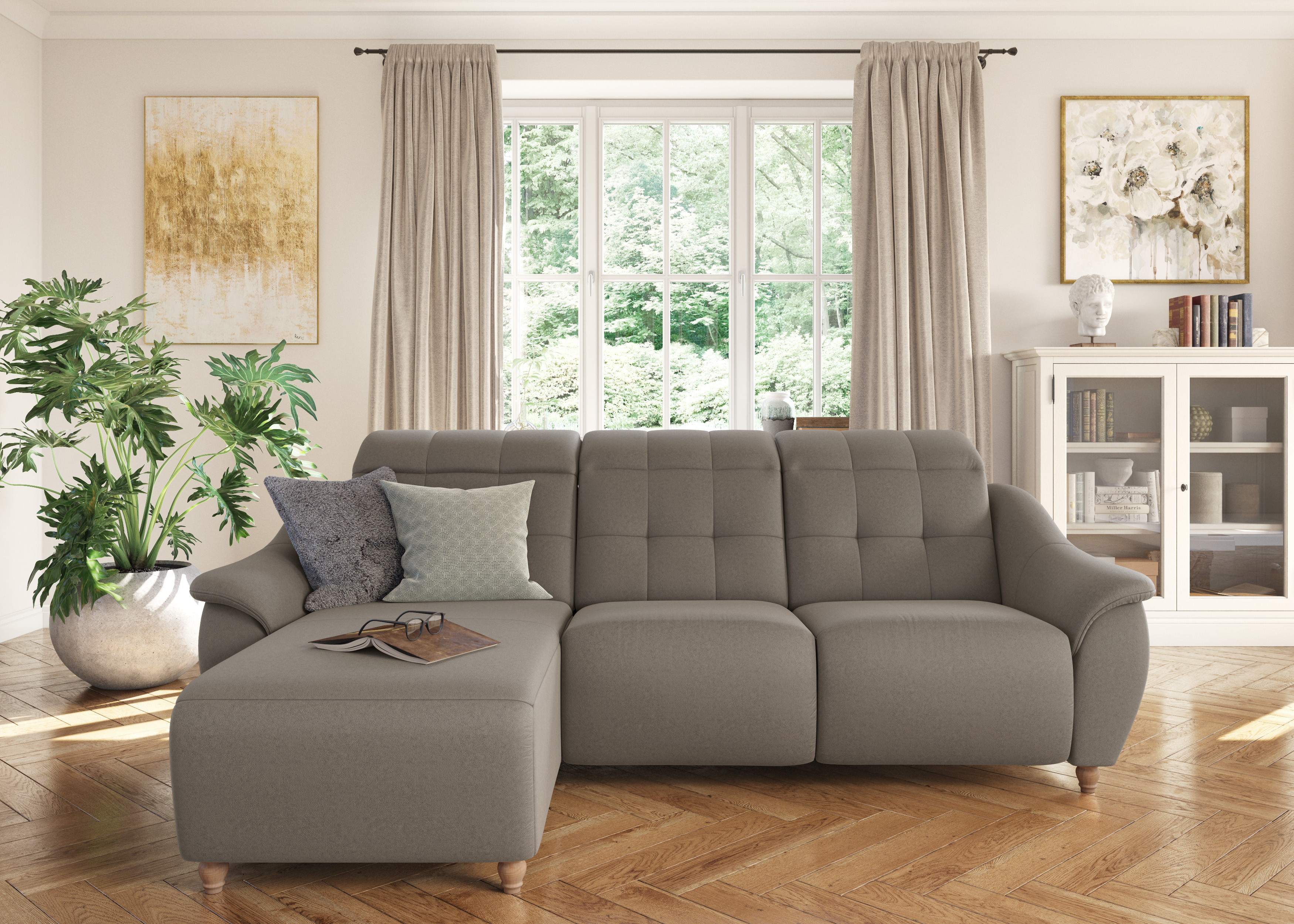 Home affaire Ecksofa "Boston L-Form" Kopfteilverstellung an jeder Sitzfläche, wahlweise Relaxfunktion