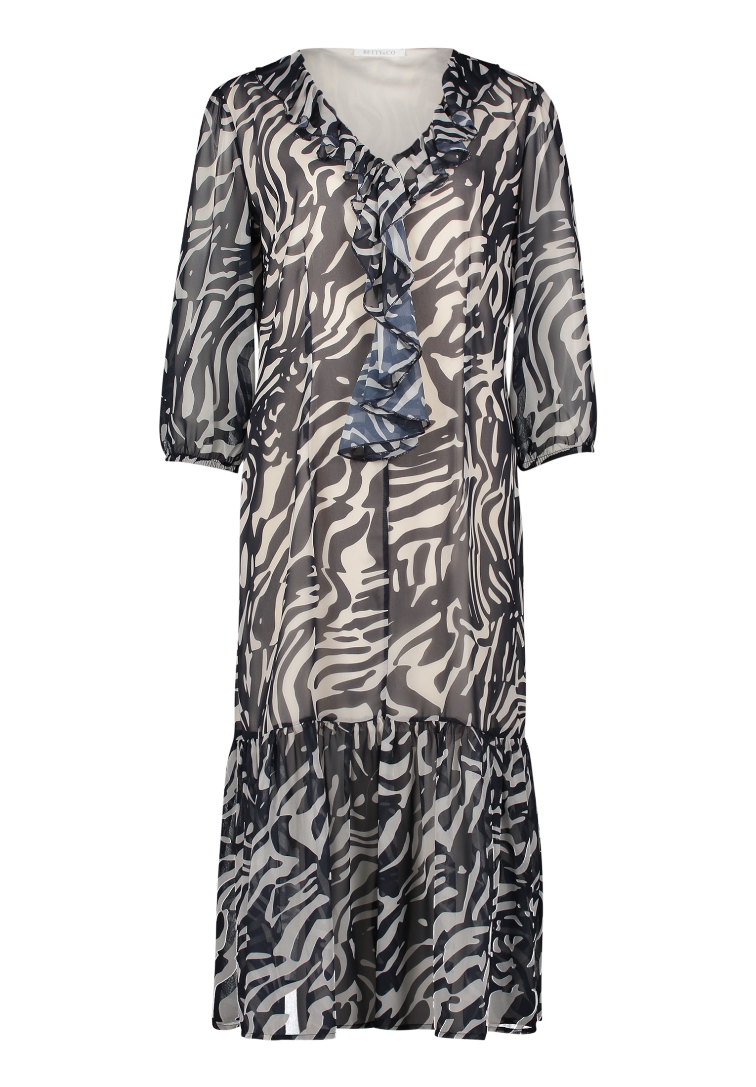 Betty&Co Volantkleid »Betty & Co Volantkleid mit V-Ausschnitt«, Volant