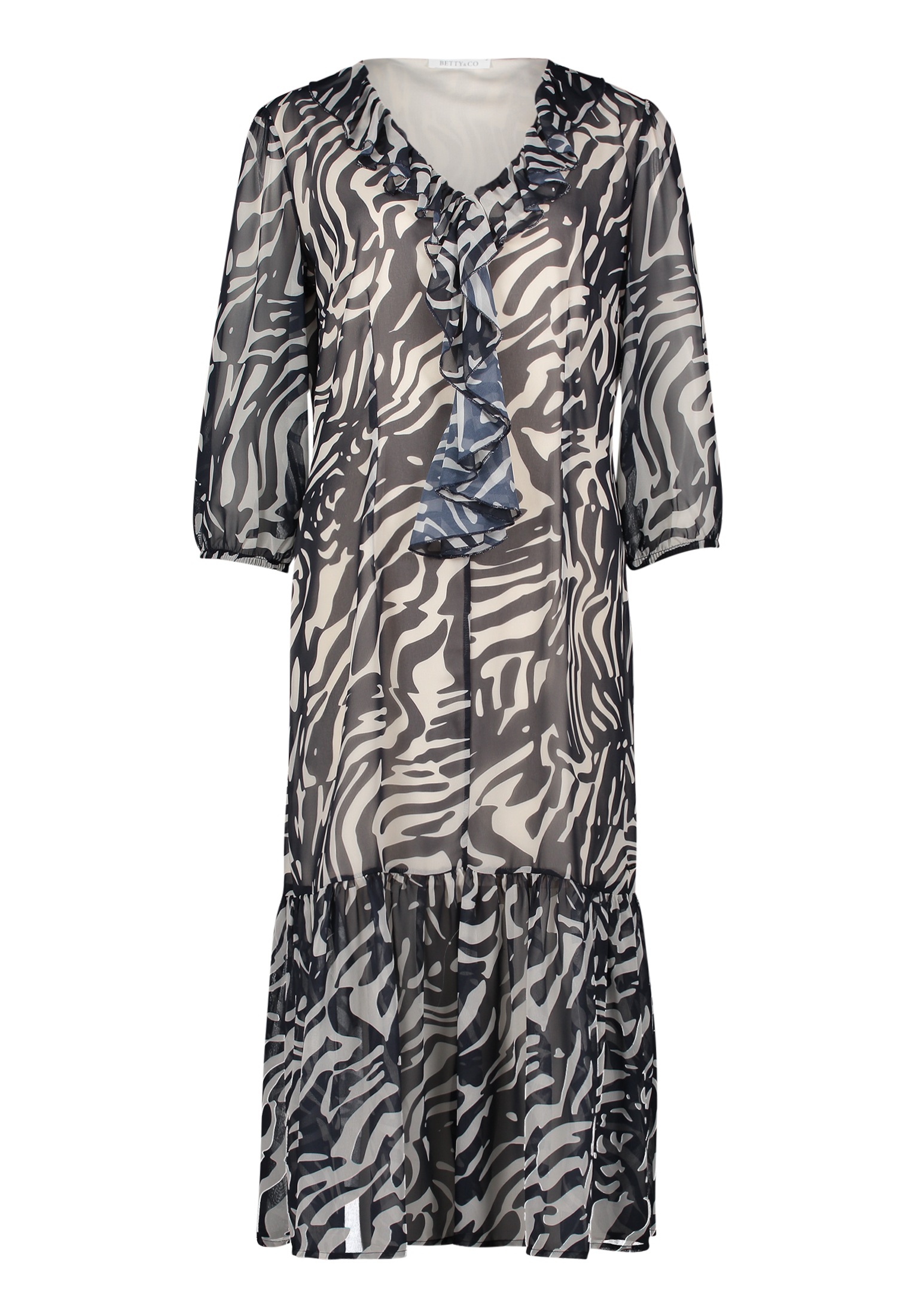 Betty&Co Volantkleid "Betty & Co Damen Sommerkleid Volantkleid mit V-Aussch günstig online kaufen