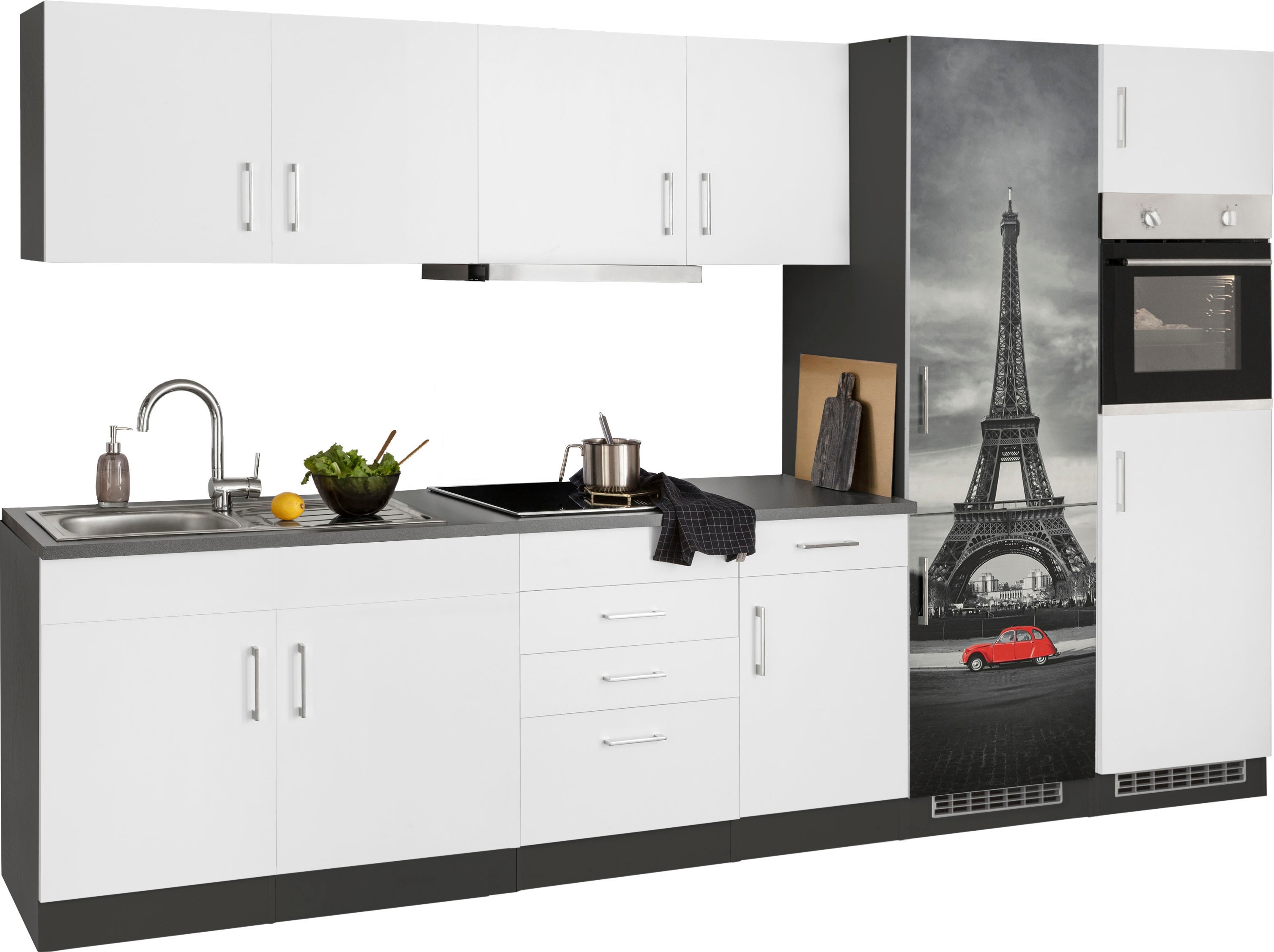 Thumbnail - HELD MÖBEL Küchenzeile "Paris", Breite 330 cm, mit großer Kühl-Gefrierkombination