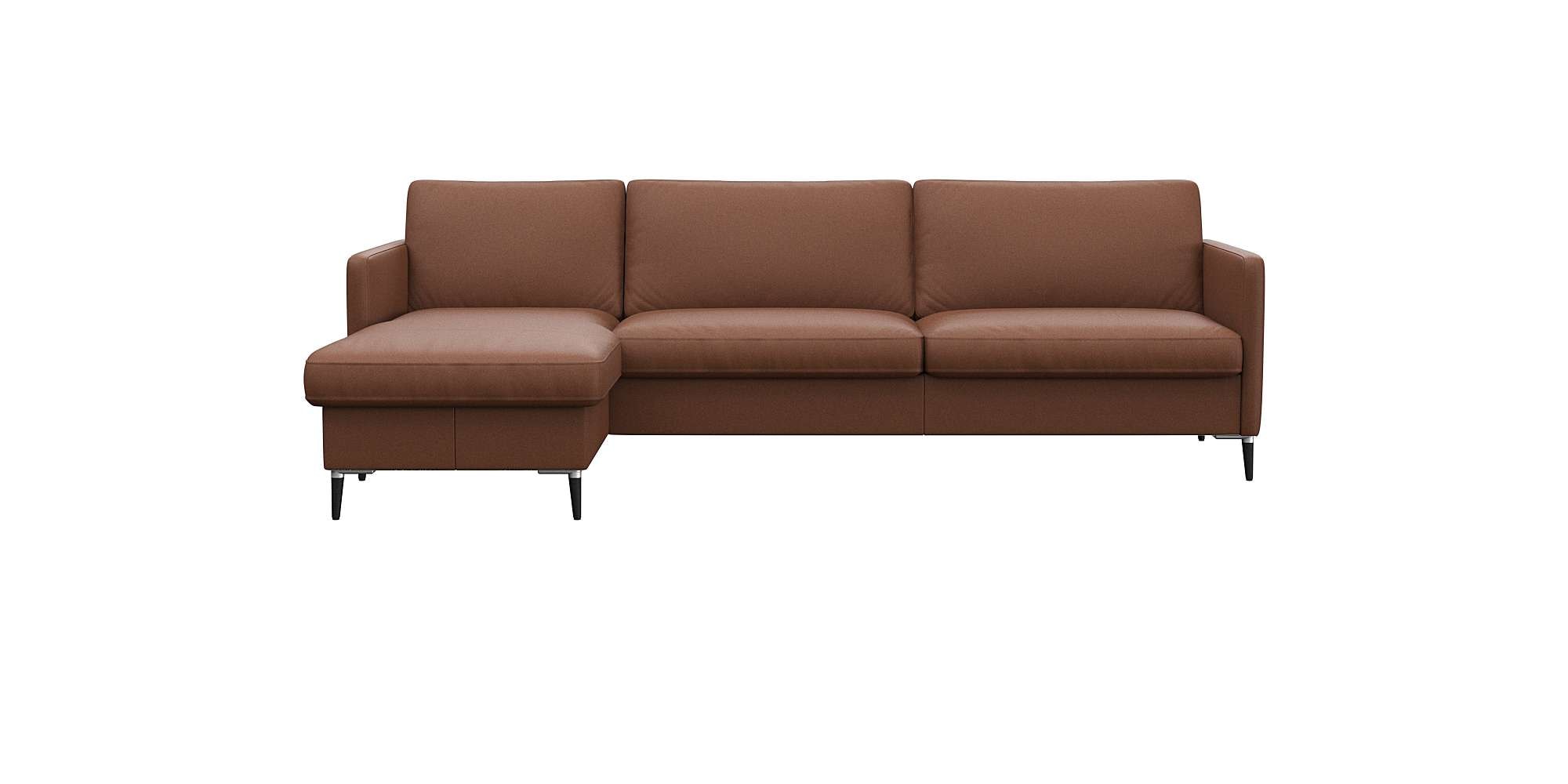FLEXLUX Ecksofa "Fiore, L-Form" schmale Armlehnen, Kaltschaum, Füße Alu+schwarz