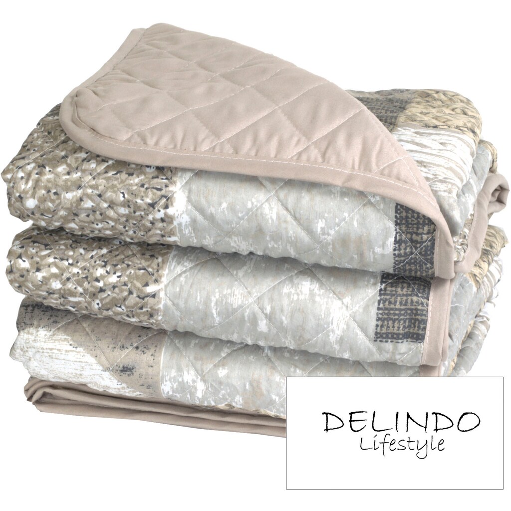 Delindo Lifestyle Tagesdecke »Herzen«, Plaid aus 100% Kunstfaser, weich wattiert, Tagesdecke für Einzelbetten oder Doppelbetten, pflegeleicht, hautfreundlich, auch als Sofaüberwurf geeignet, STANDARD 100 by OEKO-TEX® zertifiziert