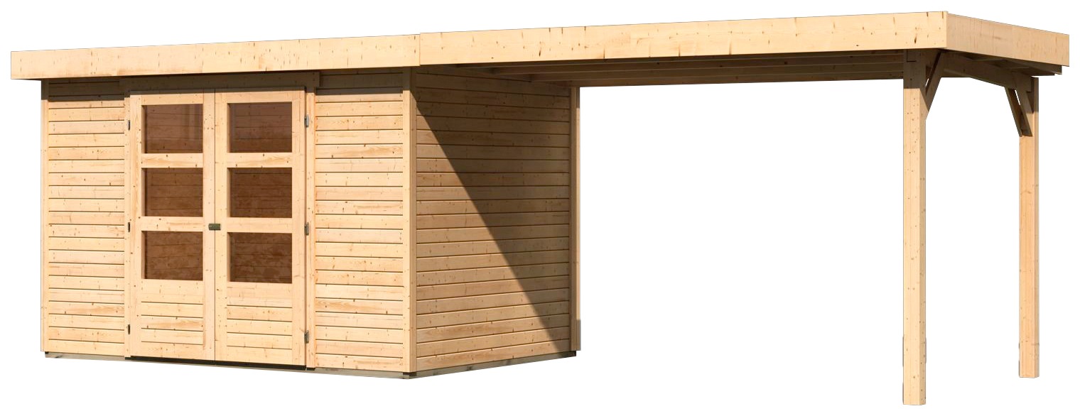 Karibu Gartenhaus "Arnis" mit Anbaudach 2,80 cm Breite günstig online kaufen