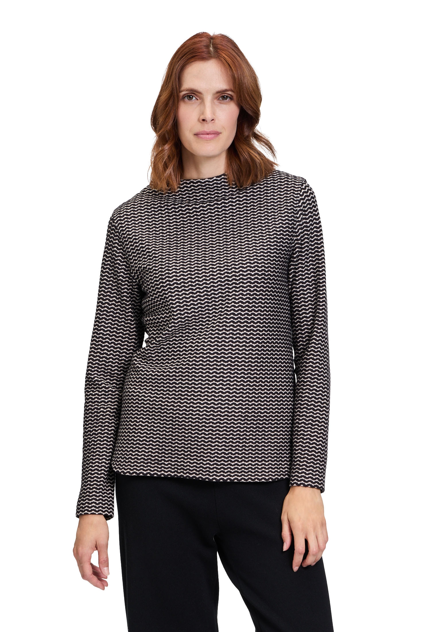 Betty&Co Kurzarmshirt "Damen Casual-Shirt mit Wellenstruktur" 1 Stk. tlg. S günstig online kaufen