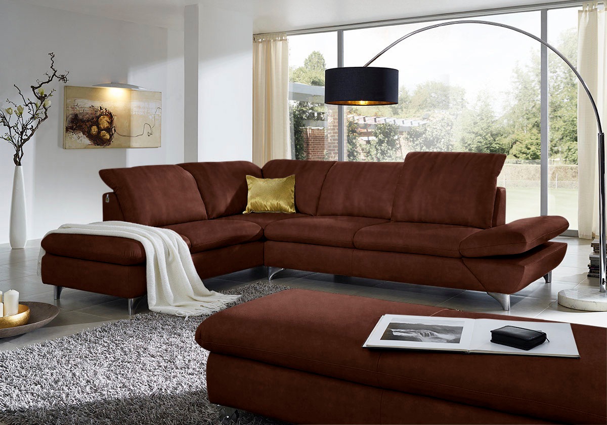 W.SCHILLIG Ecksofa "Taoo, elegant und zeitlos, bequem, L-Form, Breite 296cm" mit Sitziefenverstellung & Kopfteilverstellung