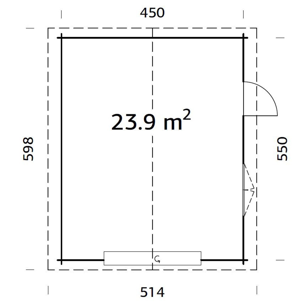 Palmako Garage »Roger, mit Sektionaltor« BxTxH: 514x598x287 cm