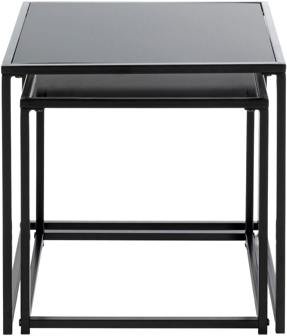 HAKU Beistelltisch »Sofatisch, Wohnzimmertisch« Set, 2er Set, 2 Stk. tlg. quadratisch - aus Metall Schwarz B/T/H 35/35/35 und 40/40/40 cm