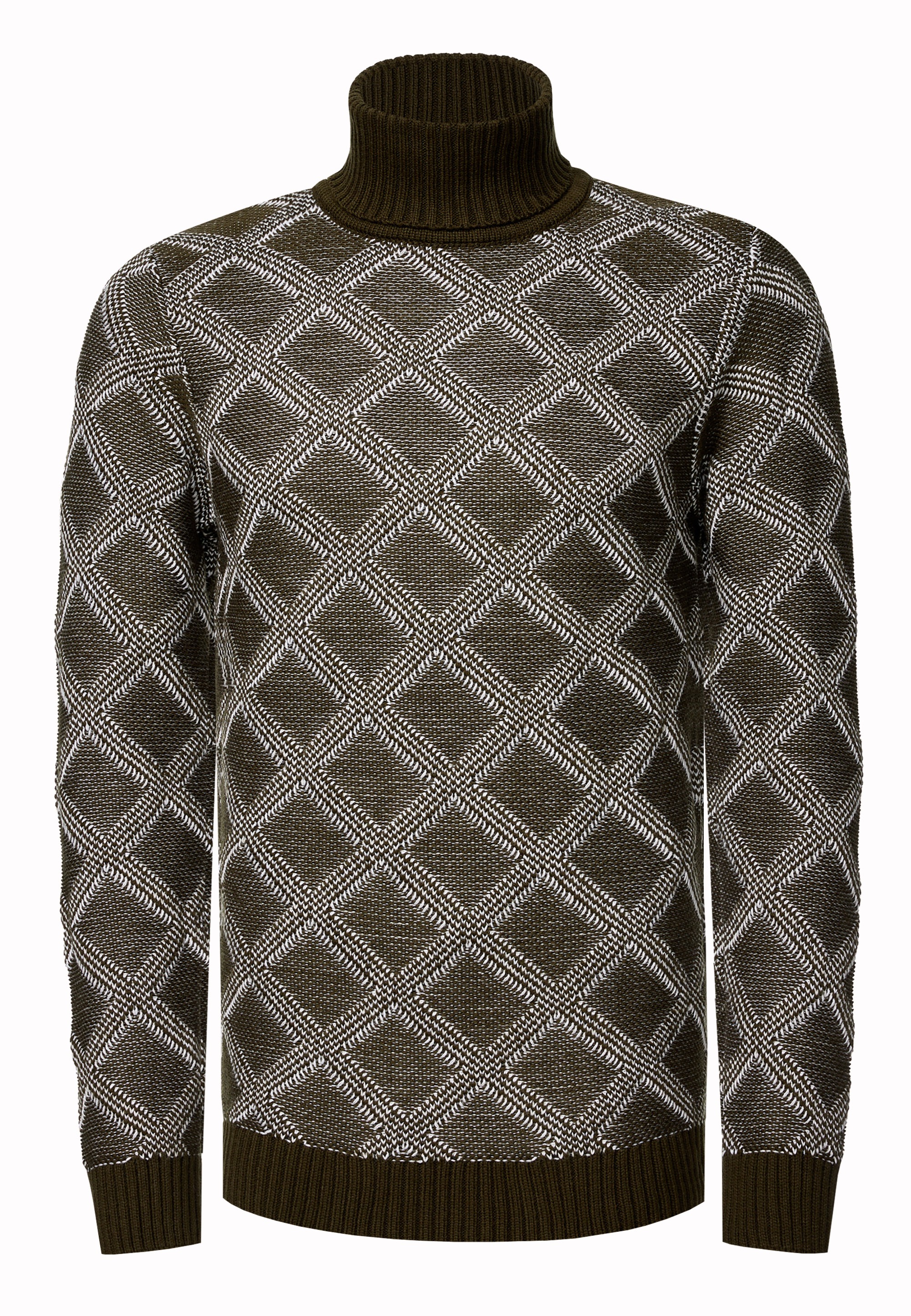 Rusty Neal Rollkragenpullover, mit stylischem Karo-Muster