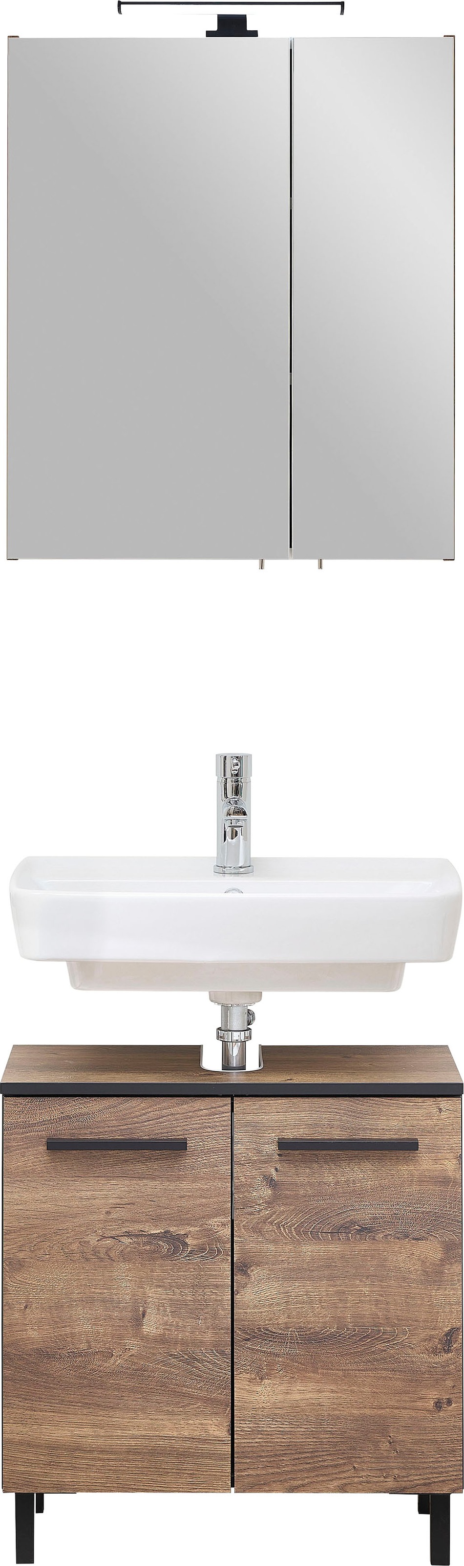 Thumbnail - Saphir Badmöbel-Set "Quickset 374 Waschbeckenunterschrank mit LED-Spiegelschrank" 4 Stk. tlg.