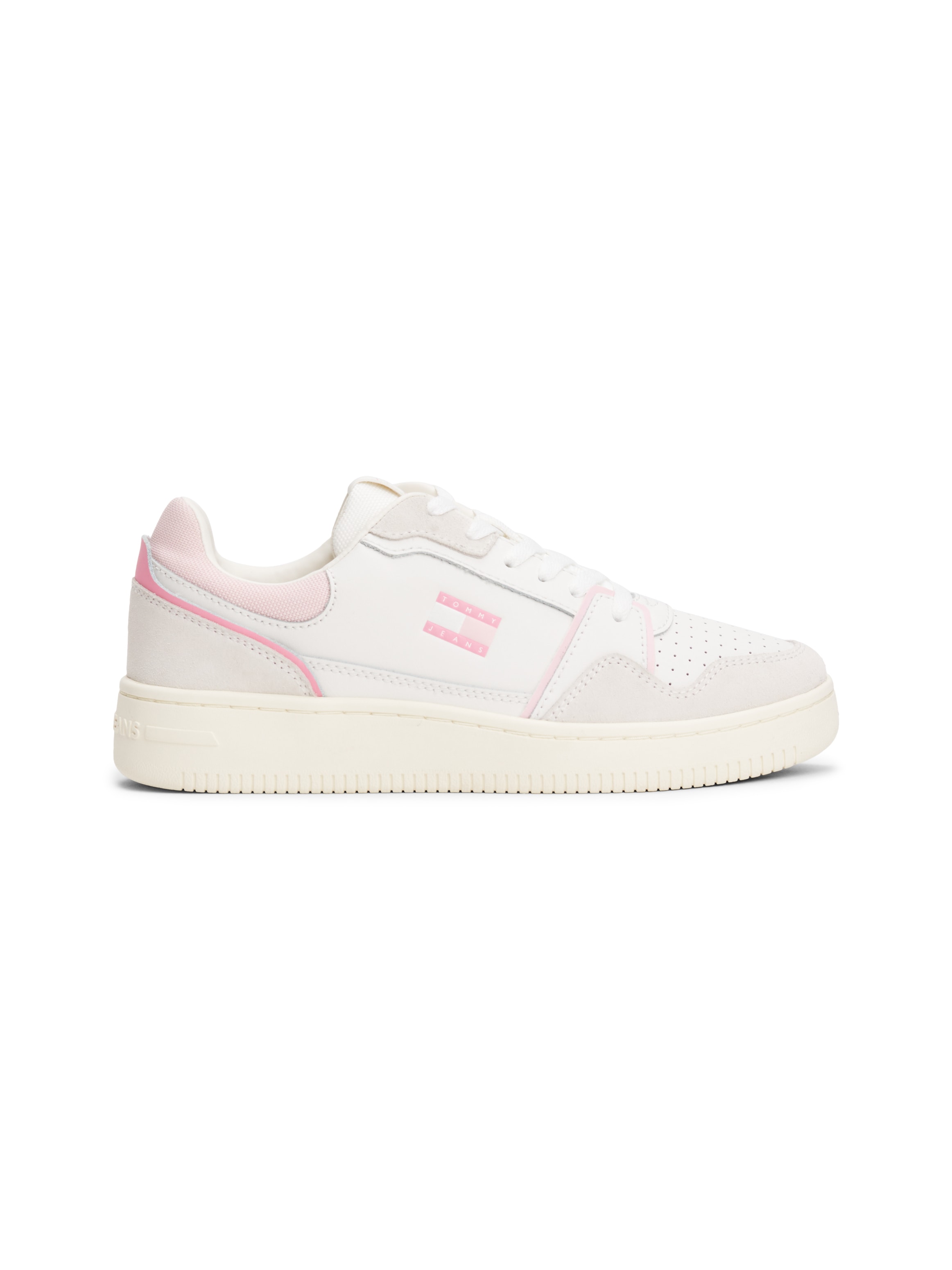 Tommy Jeans Keilsneaker »TJW RETRO BASKET SNEAKER«, Schnürschuh, Halbschuh, Freizeitschuh mit seitlicher Logoflagge