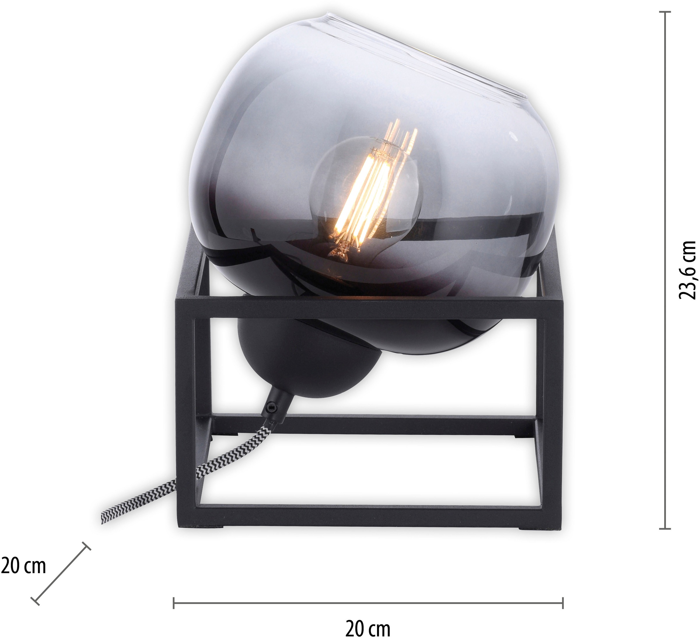 JUST LIGHT Tischleuchte »ZEA«, 1 flammig, Leuchtmittel E27 | ohne Leuchtmittel