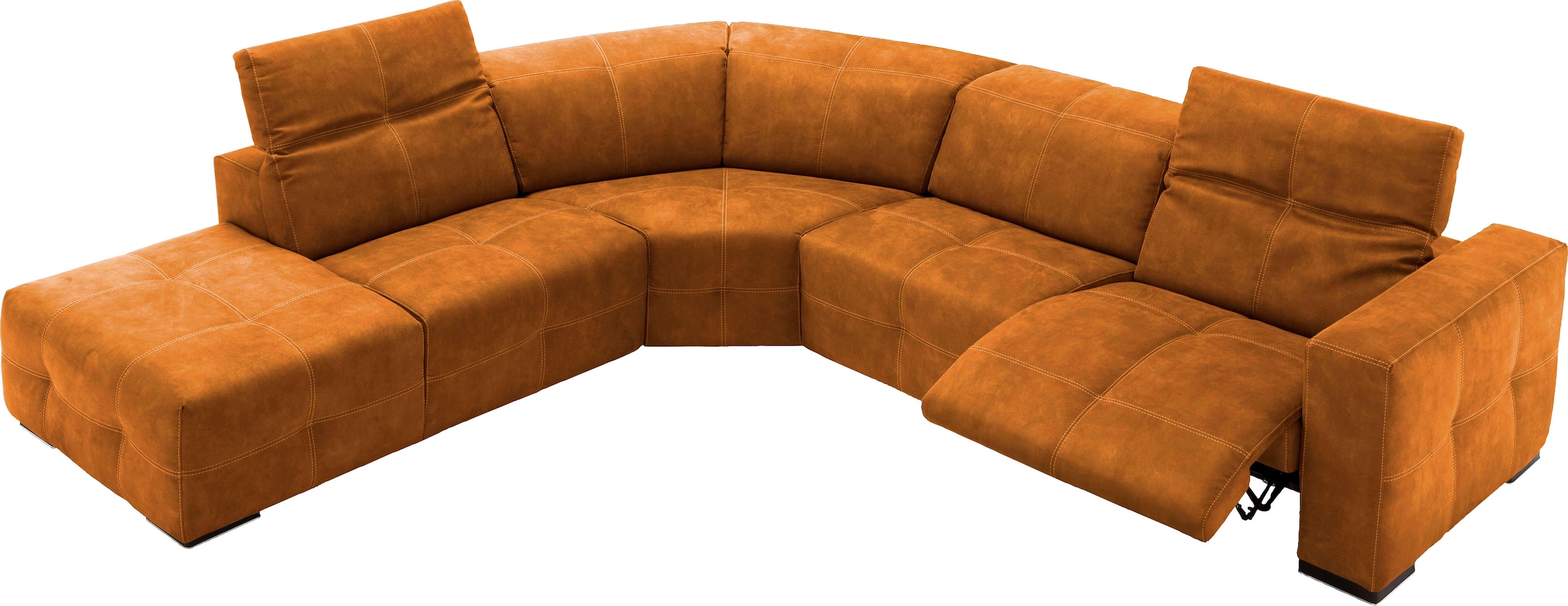 Egoitaliano Ecksofa "Sauvanne, Designsofa der Extraklasse, elegant und bequem, L-Form" wahlweise mit elektrischer Relaxfunktion, Kopfteilverstellung