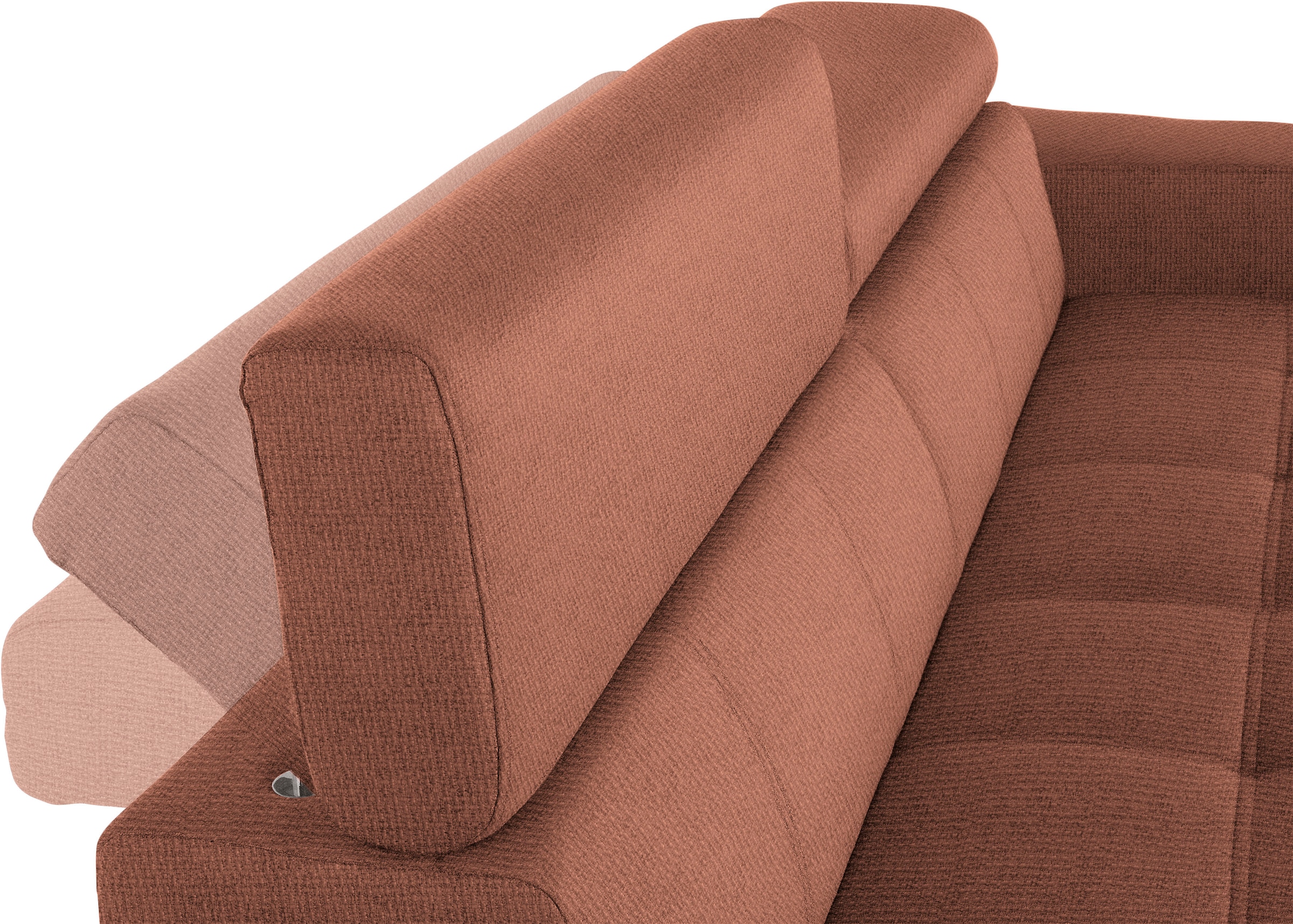 DOMO collection 2,5-Sitzer »Cunelli zeitlos und elegant, moderne Sitznähte als Designelement,«, wahlweise mit 6-fach verstellbaren Kopfteilen, fester Sitzkomfort