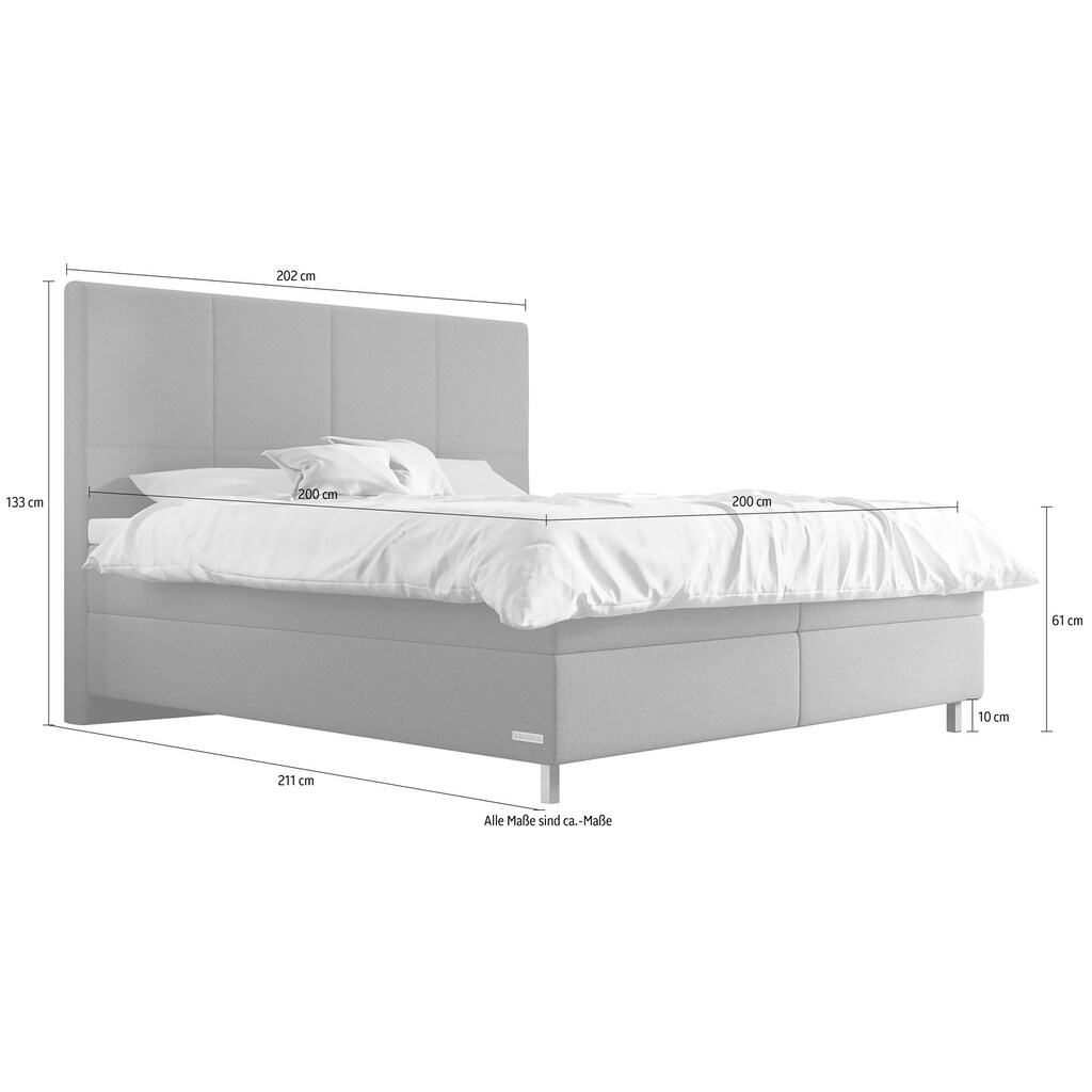 Schlaraffia Boxspringbett »Saga«, inkl. BULTEX® Topper, Metallfuß in Chrom