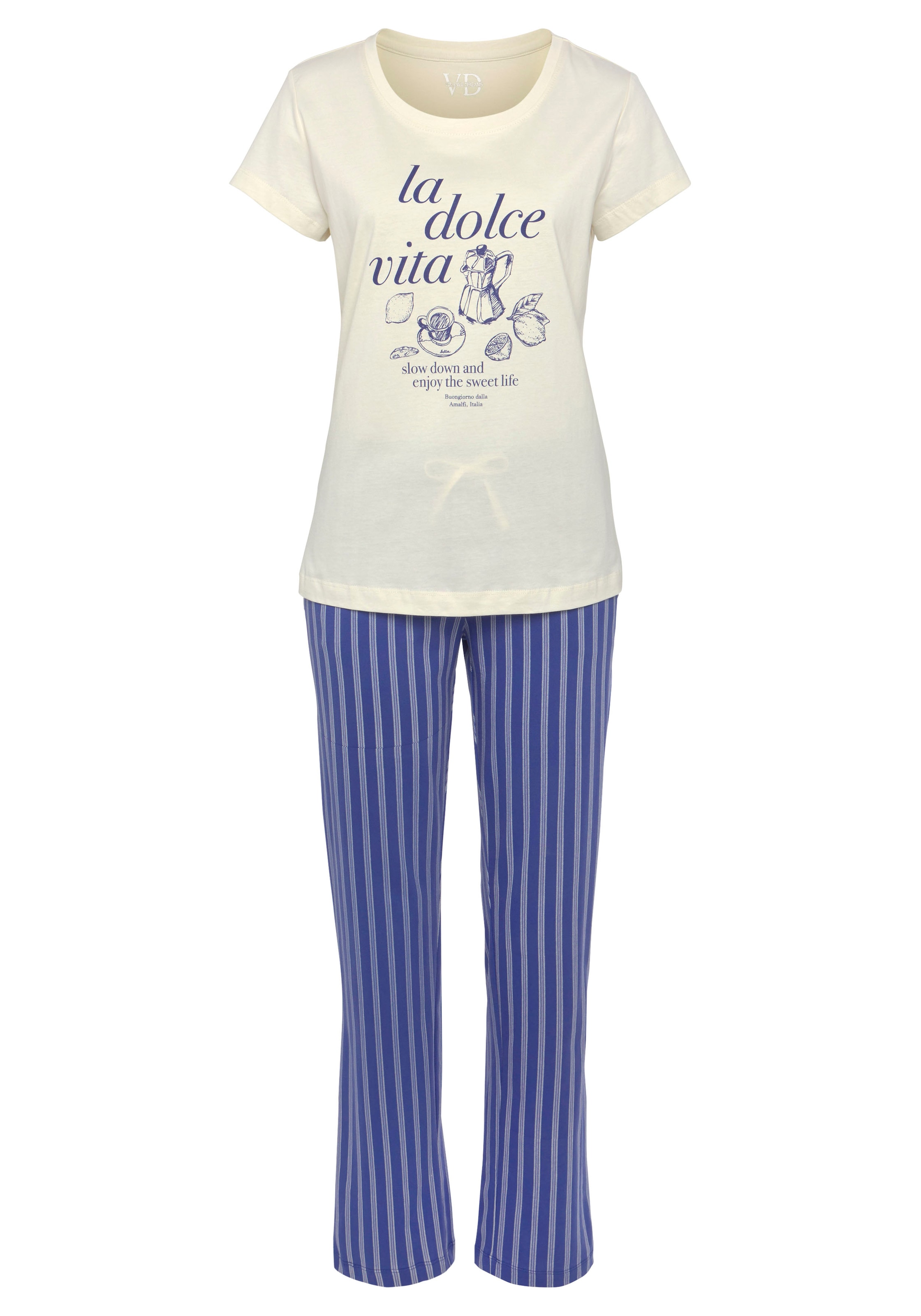 Vivance Dreams Pyjama, 2 Stk. mit zartem Streifenmuster günstig online kaufen