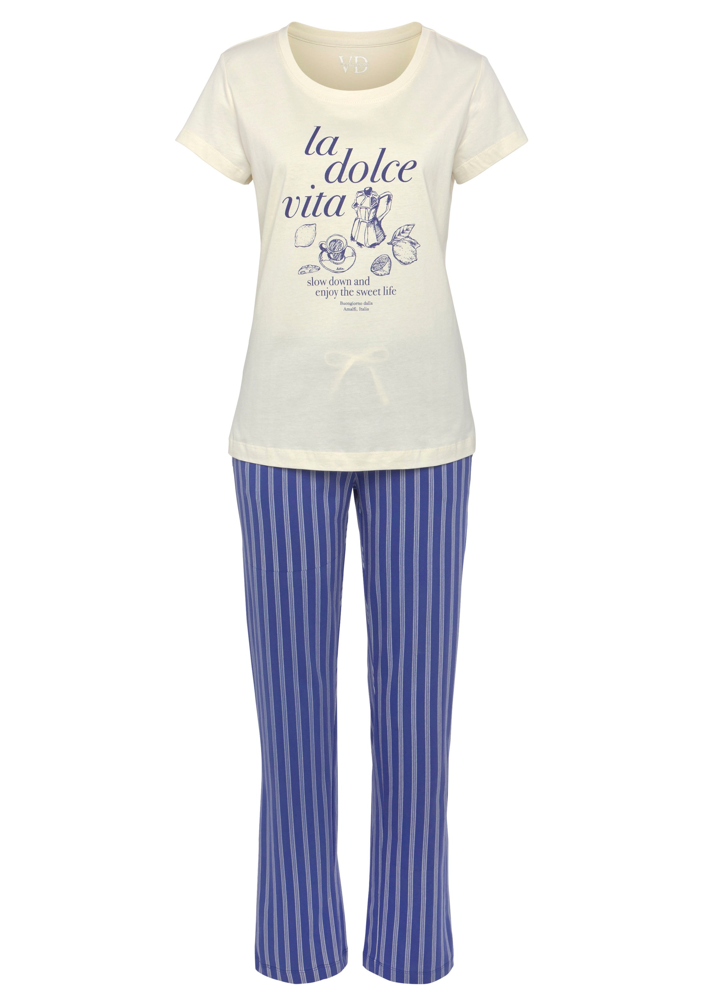 Vivance Dreams Pyjama 2-teilig, 2 tlg. mit zartem Streifenmuster günstig online kaufen