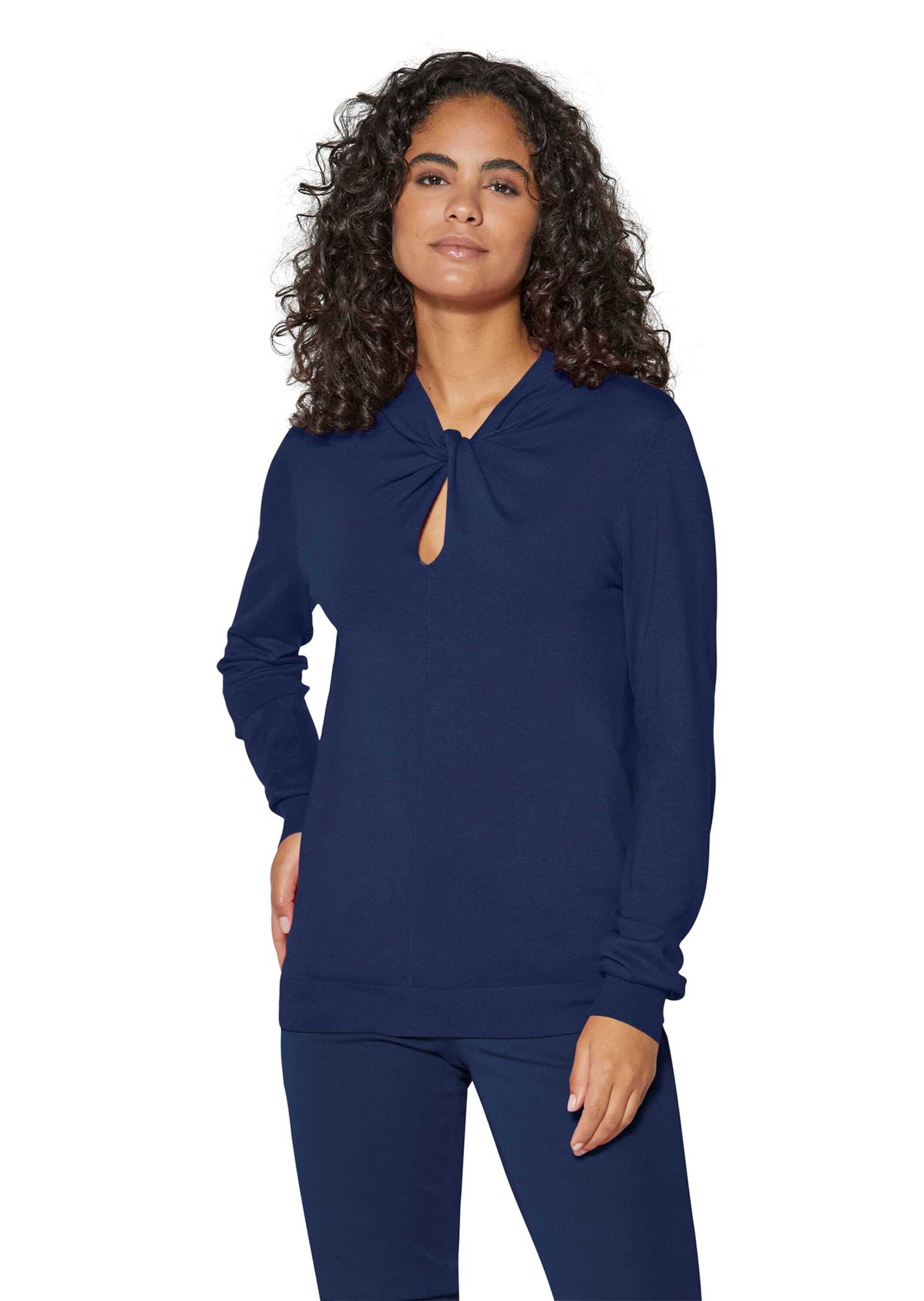 MADELEINE Longpullover »Pullover Pullover mit Knoten am Stehkragen«