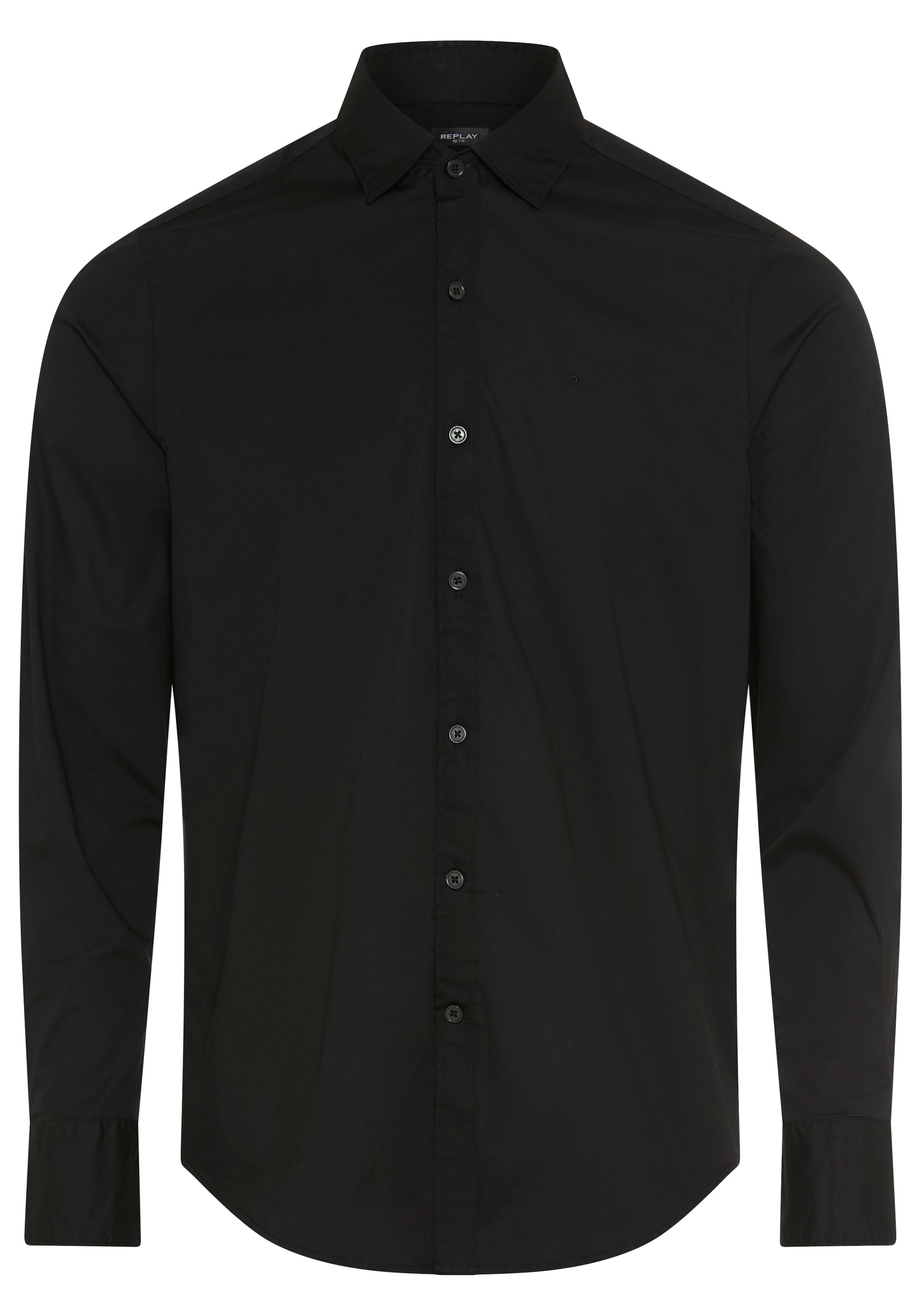 Replay Langarmhemd mit Kentkragen, Slim Fit
