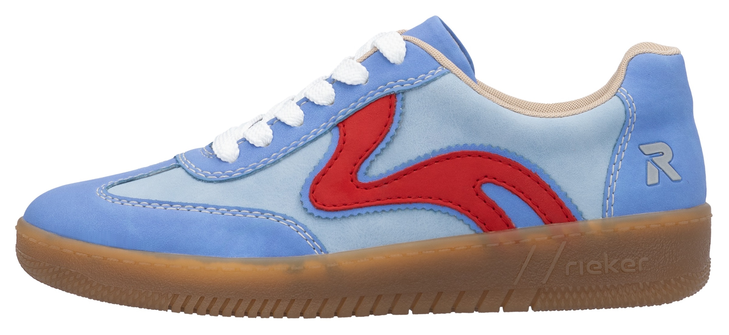 RIEKER Sport Plateausneaker, Freizeitschuh, Halbschuh, Schnürschuh in veganer Verarbeitung